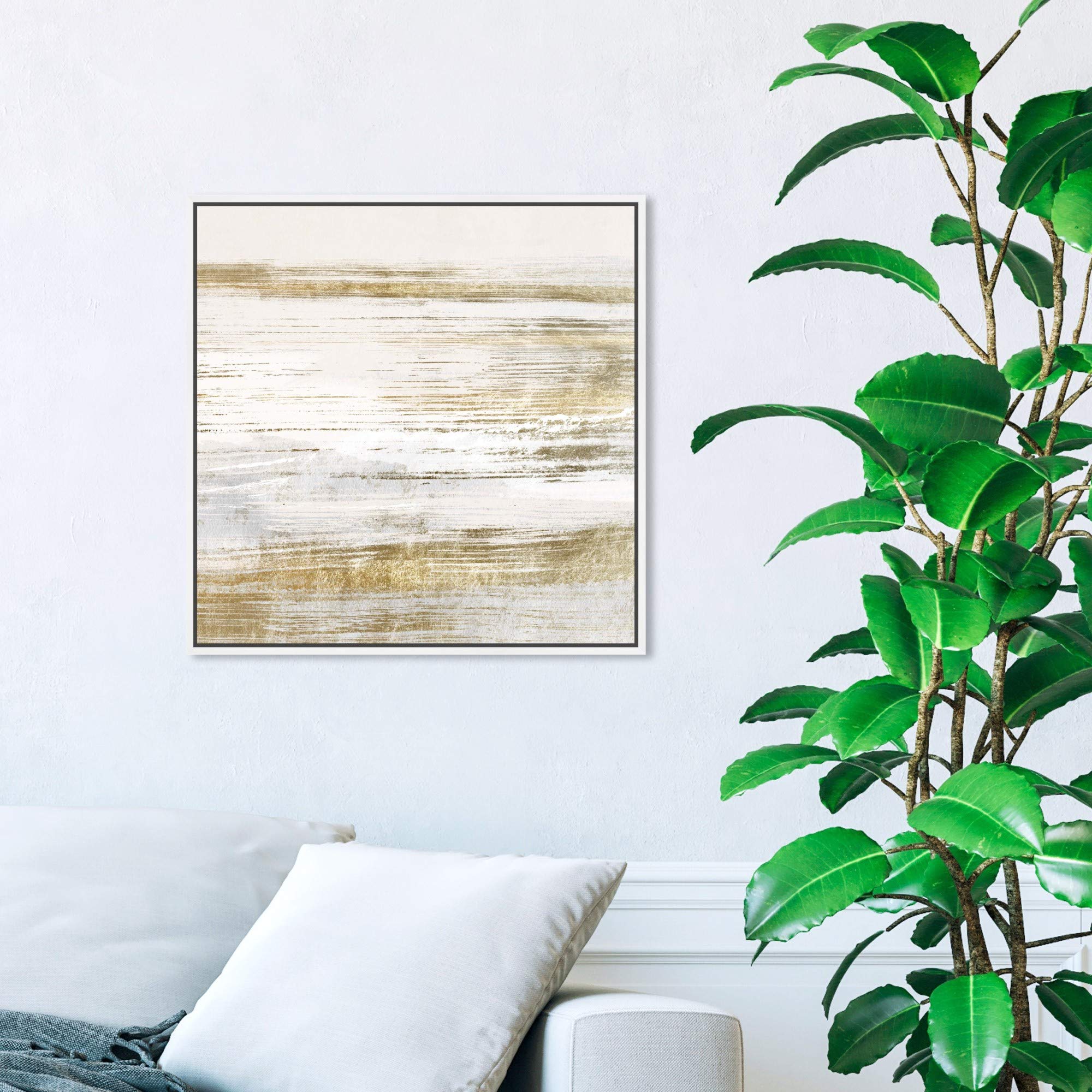 Blush Romance Gold Abstract Wall Art Canvas Print - 20x20 Inch White Framed Home Decor by Oliver Gal Artist Co. | Perfect for Living Room, Bedroom & Office Decor