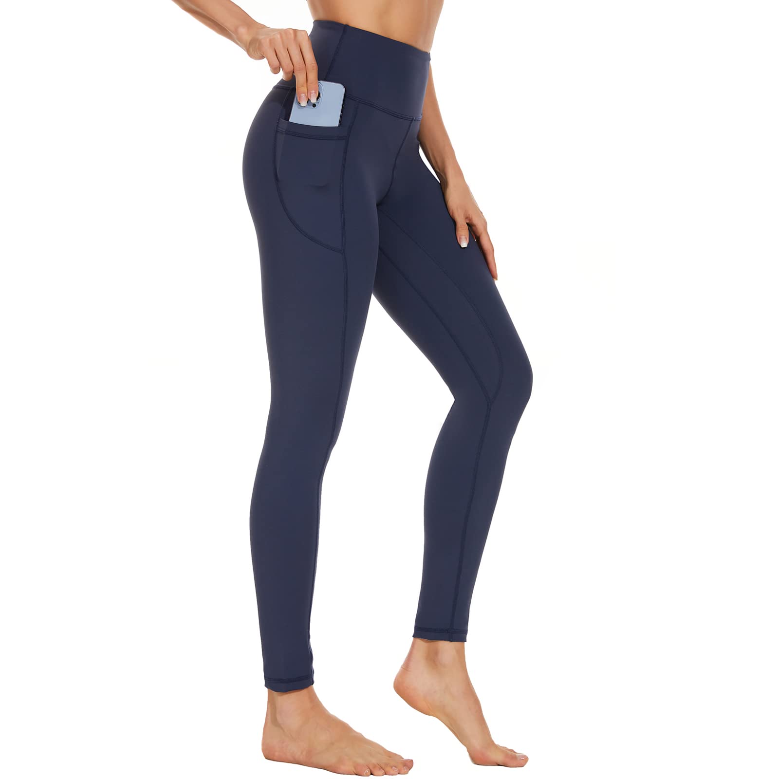 CCKO High Waisted Yoga Pants for Women with Pockets - Stretchy Workout Leggings with Tummy Control - Perfect for Gym, Running & Everyday Wear
