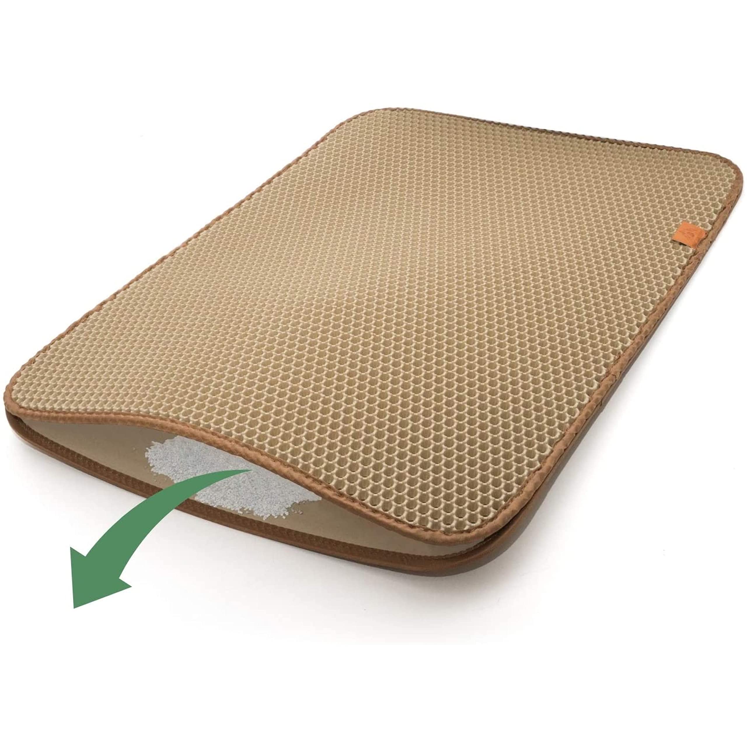 Premium Cat Litter Mat for Large Litter Boxes - Non-Slip Litter Box Rug with High Trapping Efficiency - Waterproof & Easy to Clean Cat Mat for Home, Kitchen or Bathroom Use