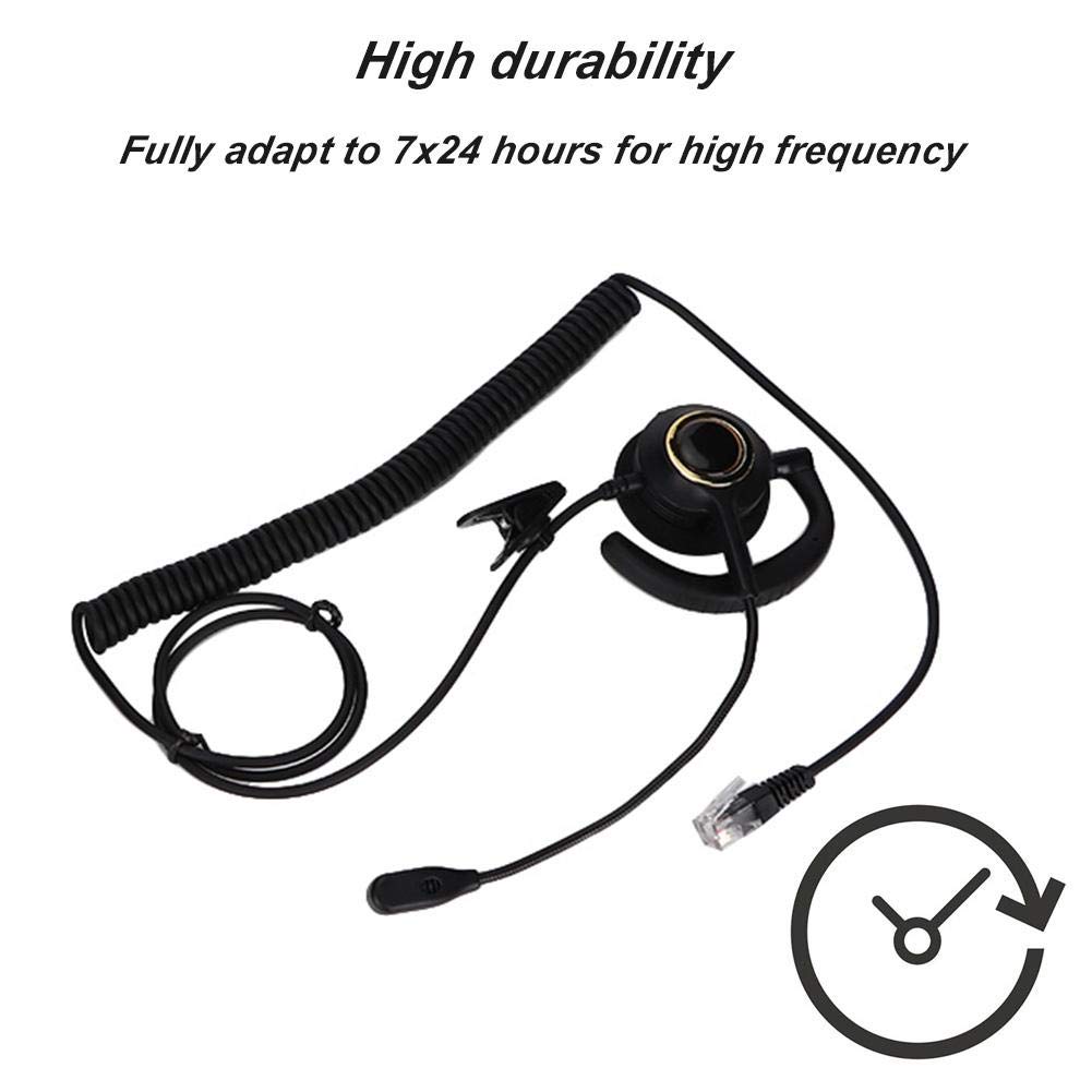 Noise Cancelling Traffic Headset with RJ9 Connector - Crystal Clear Ear Hook Headphones for Call Centers & Offices - Compatible with Most Phones (No Adapter) - Perfect for Customer Service, Telemarketing & Remote Work