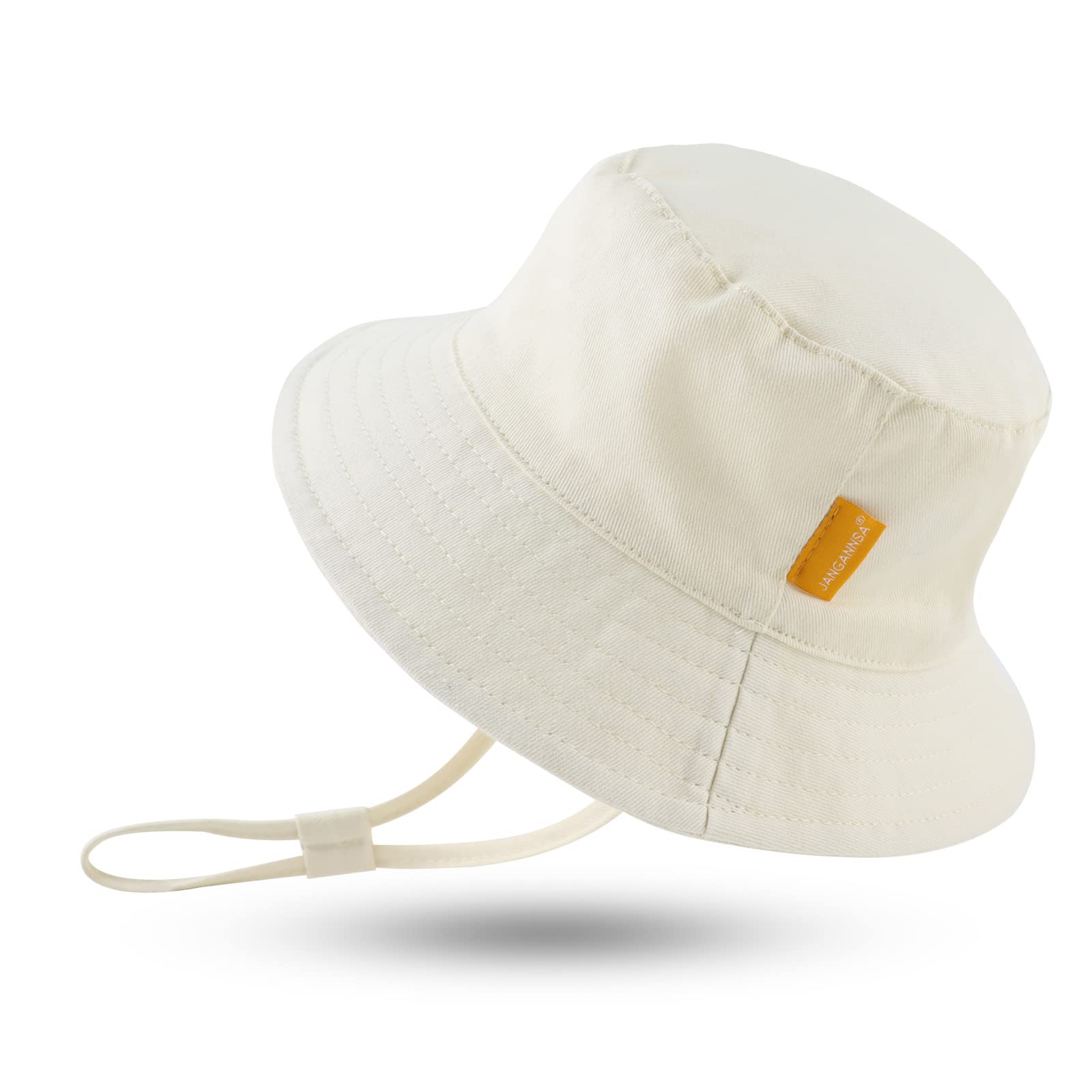 JANGANSA Cotton Baby Sun Hat for Boys & Girls - UPF 50+ UV Protection Bucket Hat for Infants & Toddlers - Summer Beach, Outdoor Play, and Travel Essential