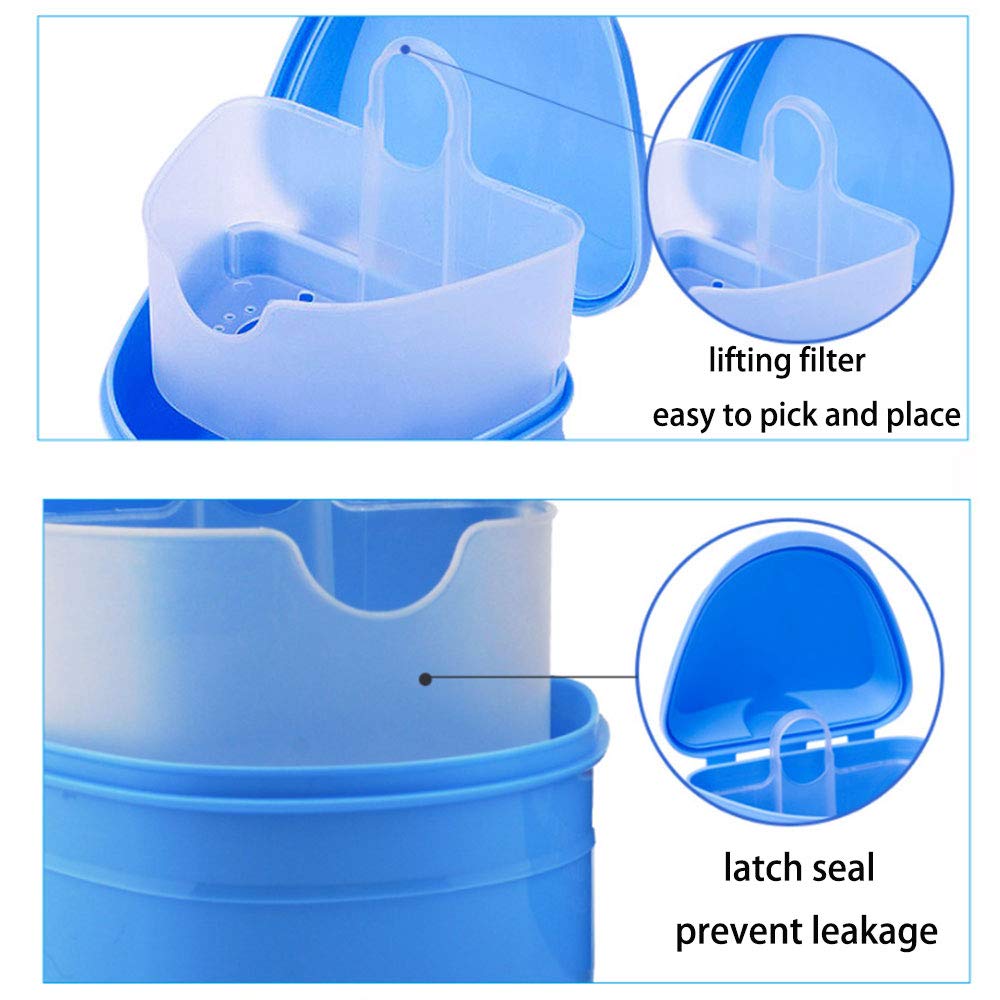 Premium Denture Cleaning Kit with Storage Box, Strainer Basket & Toothbrush - Retainer & False Teeth Care Solution for Travel & Home Use (Pink)