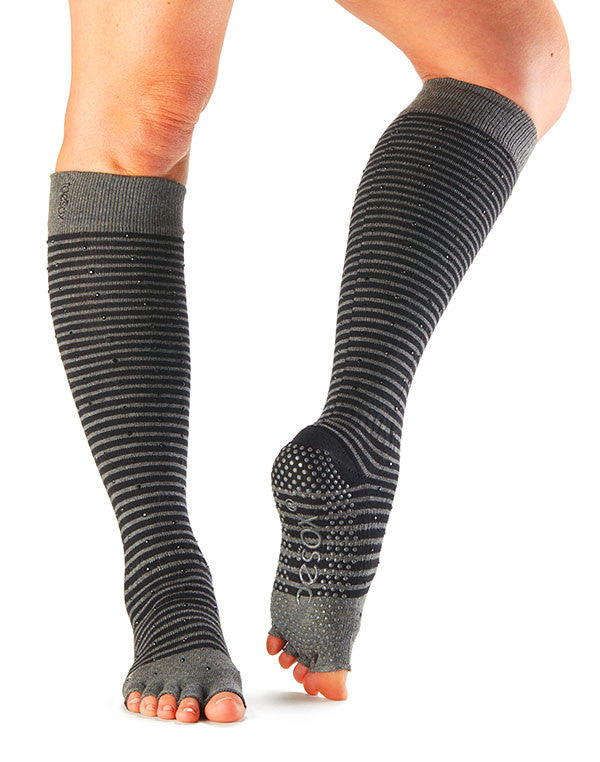 ToeSox Scrunch Knee High Grip Socks - Non-Slip Yoga, Pilates & Dance Socks for Women - Perfect for Barre, Ballet & Workout - Breathable & Comfortable