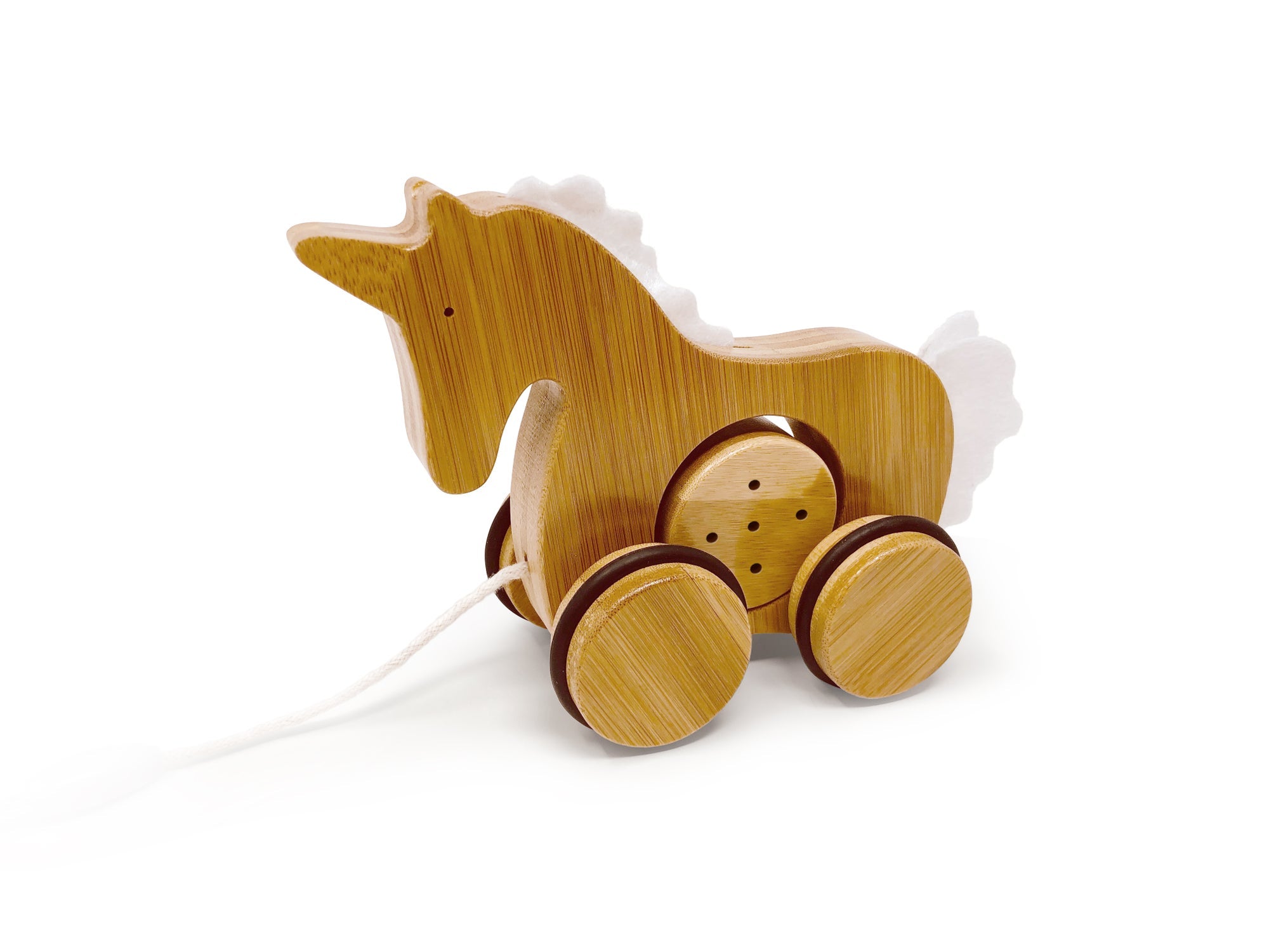 Kinderfeets Bamboo Push & Pull Animal Toys for Toddlers - Eco-Friendly Wooden Learning Toys for Kids - Perfect for Indoor & Outdoor Play, Early Childhood Development