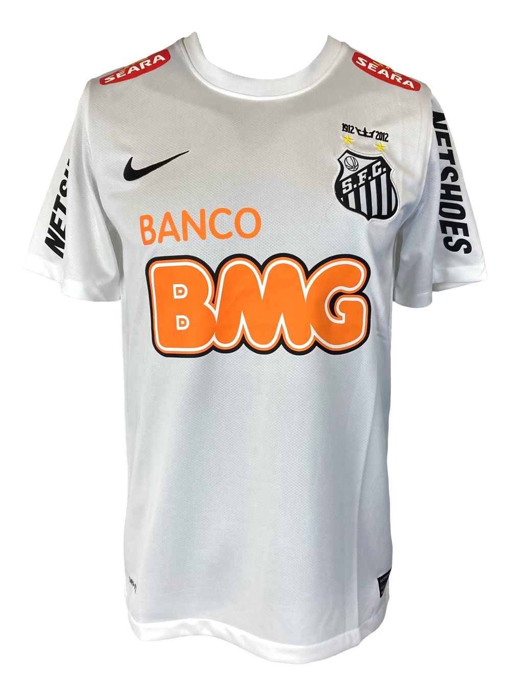 Authentic Neymar Jr Signed Santos FC White Nike Soccer Jersey - Limited Edition Collectible for Football Fans, Perfect for Display, Gifting & Memorabilia Collections