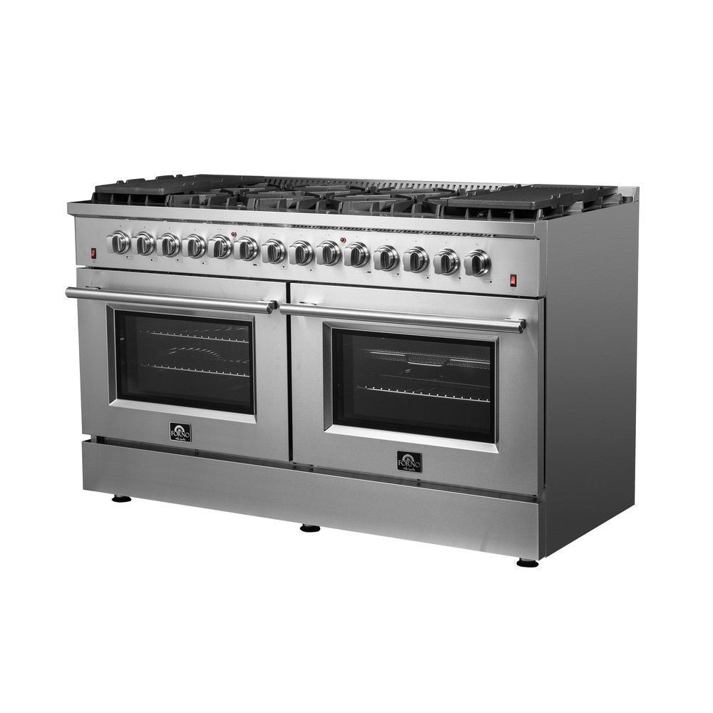 **Forno Galiano 60-Inch 8.64 cu. ft Stainless Steel Professional Freestanding Dual Fuel Range - Gold (Model FFSGS6156 60) | Ideal for Home Chefs & Gourmet Cooking**