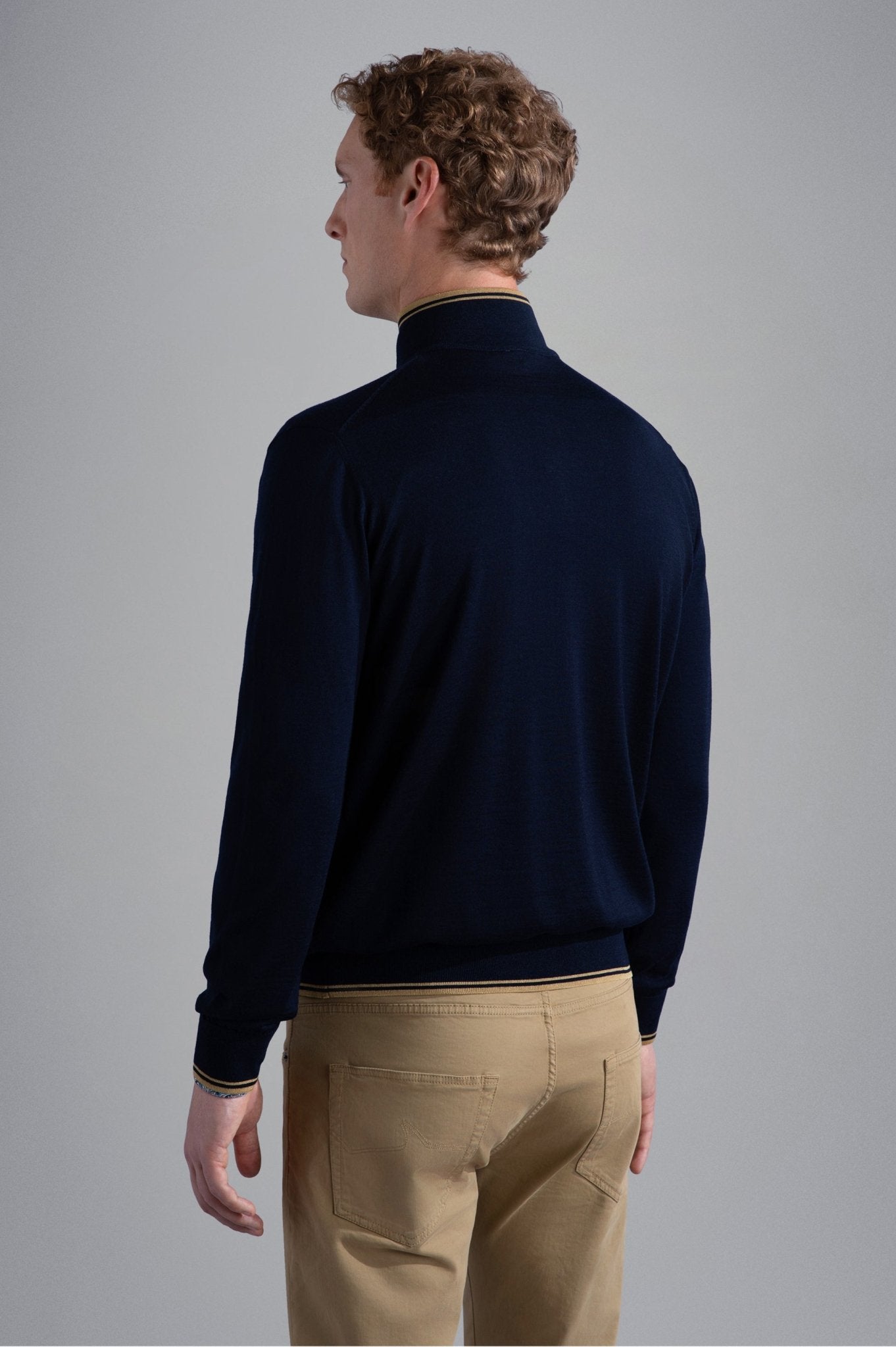 PAUL&SHARK X Beaufront Men's 1/4 Zip Crewneck Sweater - Navy Blue Pullover for Casual & Outdoor Activities