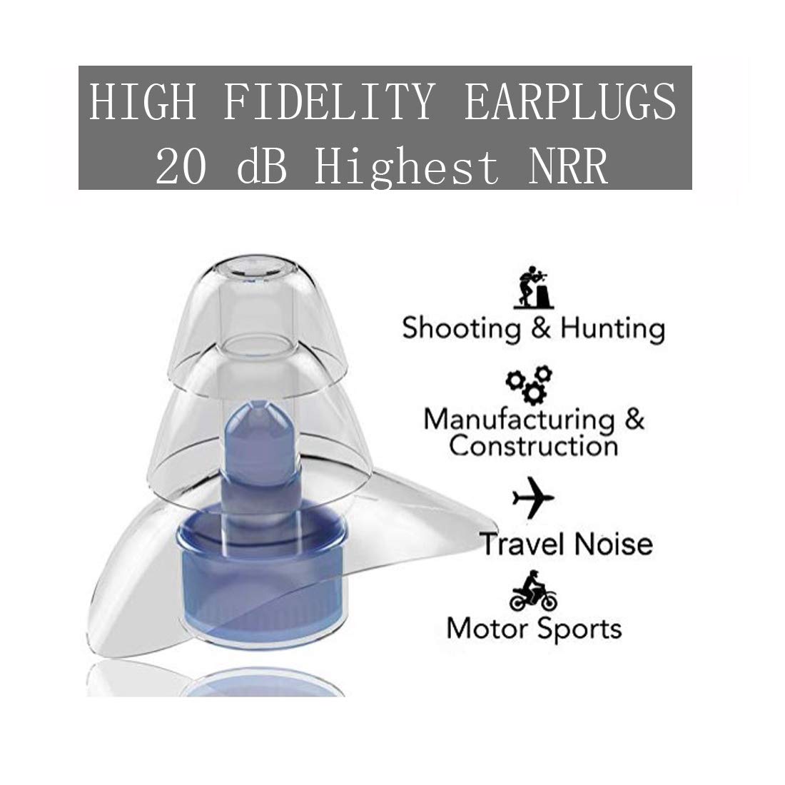 High-Fidelity Acoustic Ear Plugs for Musicians – Noise Cancelling Sleep Earplugs with Hearing Protection | Perfect for Concerts, Studios & Nighttime Use