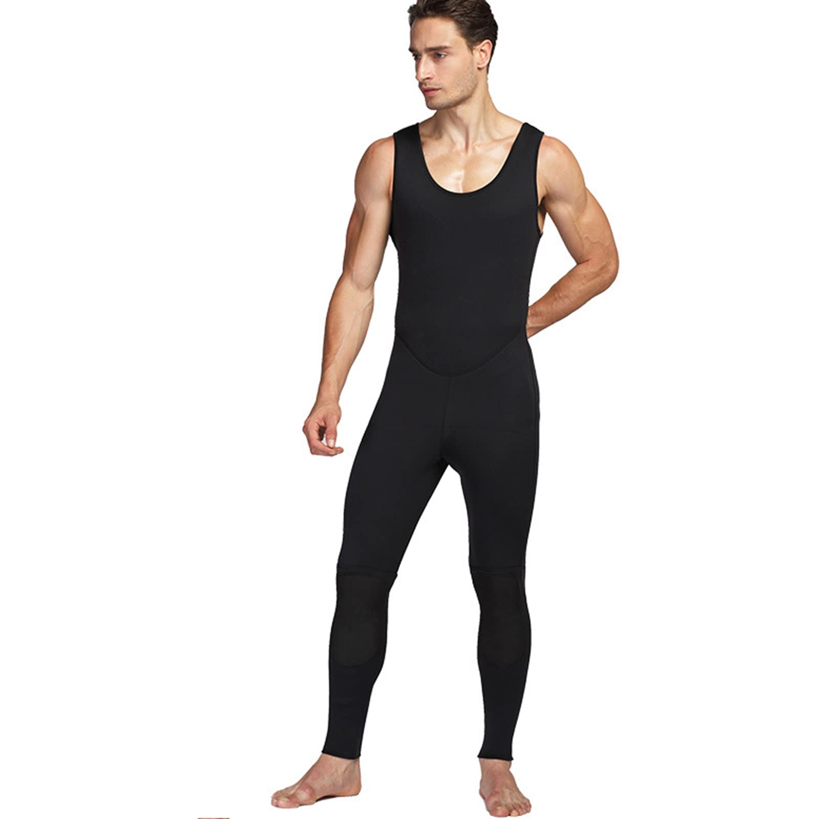 3MM Neoprene Wetsuit for Men - Hooded One Piece Swimsuit with Bib | Super Stretchy & Warm Cold Water Protection | Ideal for Surfing, Diving, Snorkeling & Winter Water Sports