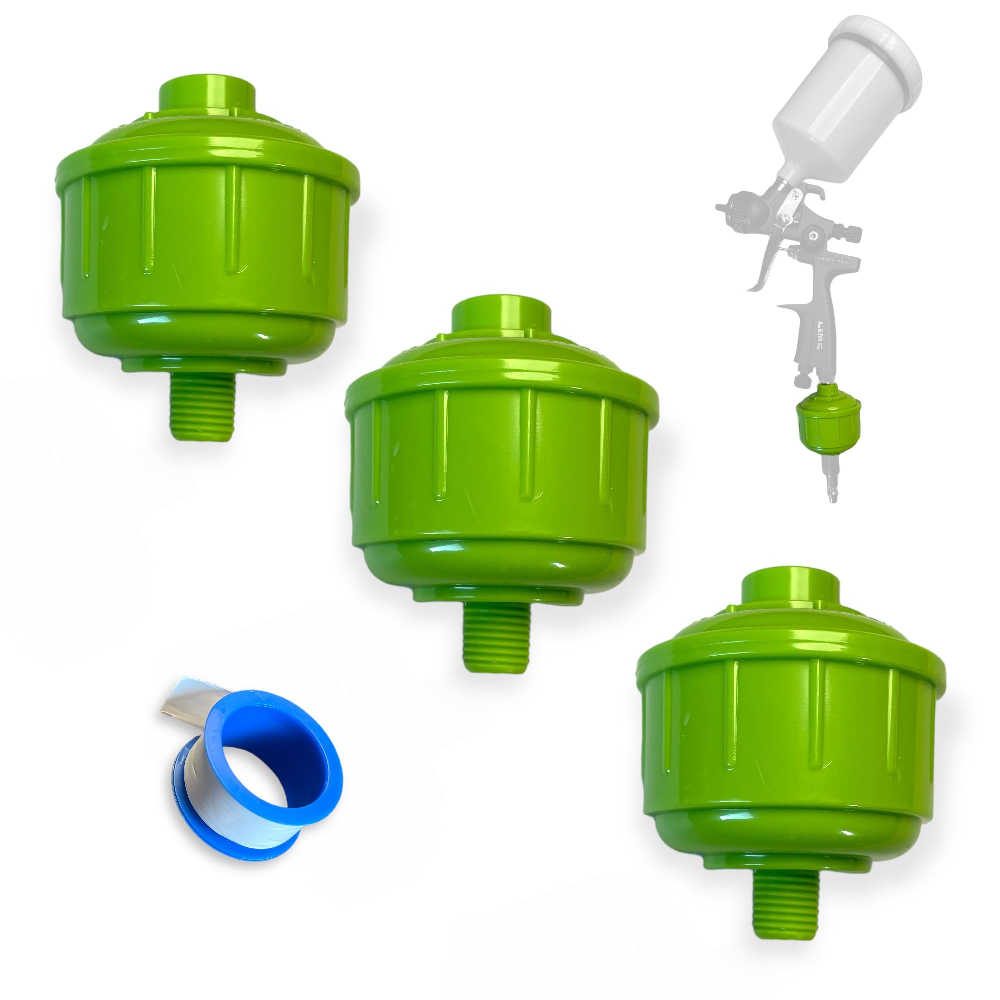 LiME LiNE Mini Disposable Inline Filter Balls for Air/Water Separation - Paint Spray Gun & Air Tool Moisture Filter (3 Pack) - Perfect for Automotive Painting, Woodworking & DIY Projects