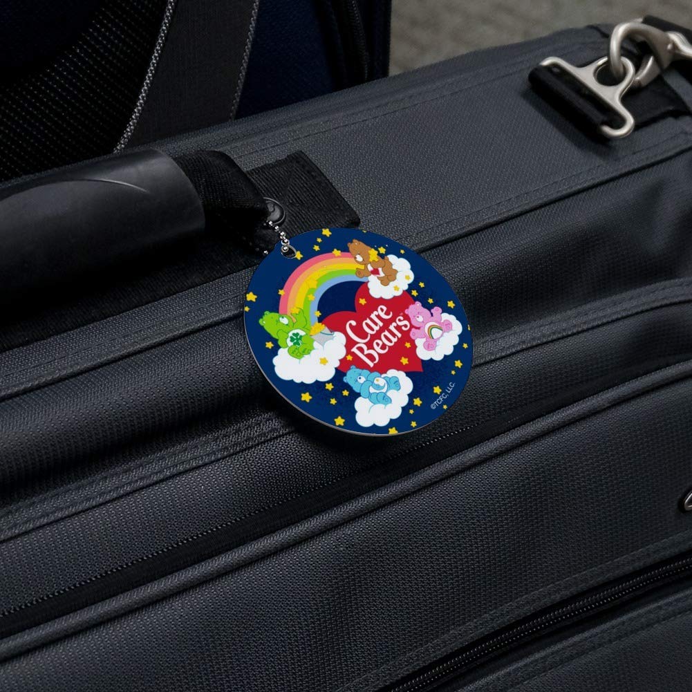 Care Bears Classic Logo Round Luggage ID Tag - Durable Suitcase & Carry-On Identification - Perfect for Travel, Backpacks & Kids' Luggage Accessories