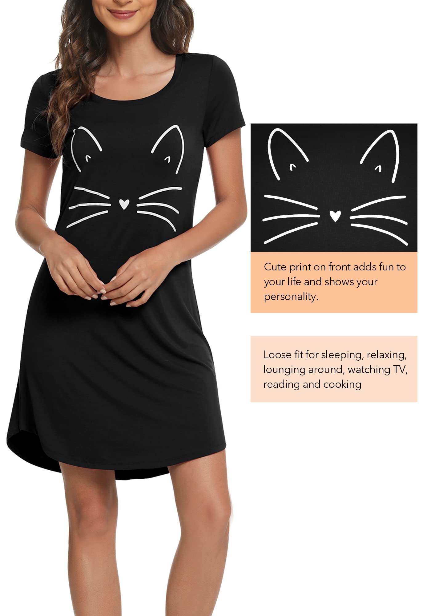 Soft Bamboo Viscose Nightgowns for Women - Comfortable Plus Size Sleep Shirts & Pajamas (S-4X) | Perfect for Summer Nights, Lounging & Relaxing at Home