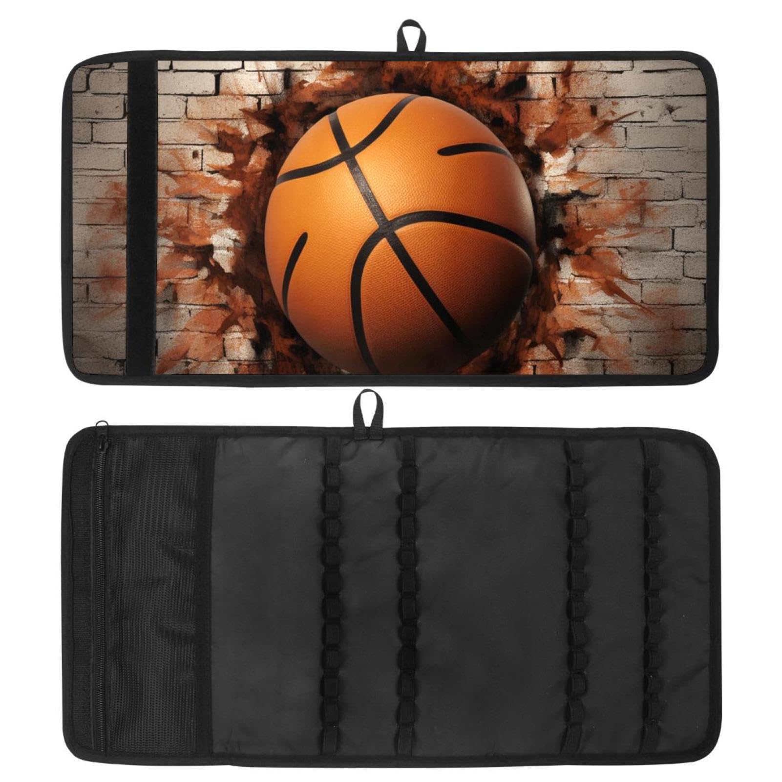 3D Basketball Pattern Pencil Pouch - Small Pen Case for School, Office & Travel - Organize Pens, Pencils & Art Supplies - Perfect for Students, Artists & Professionals