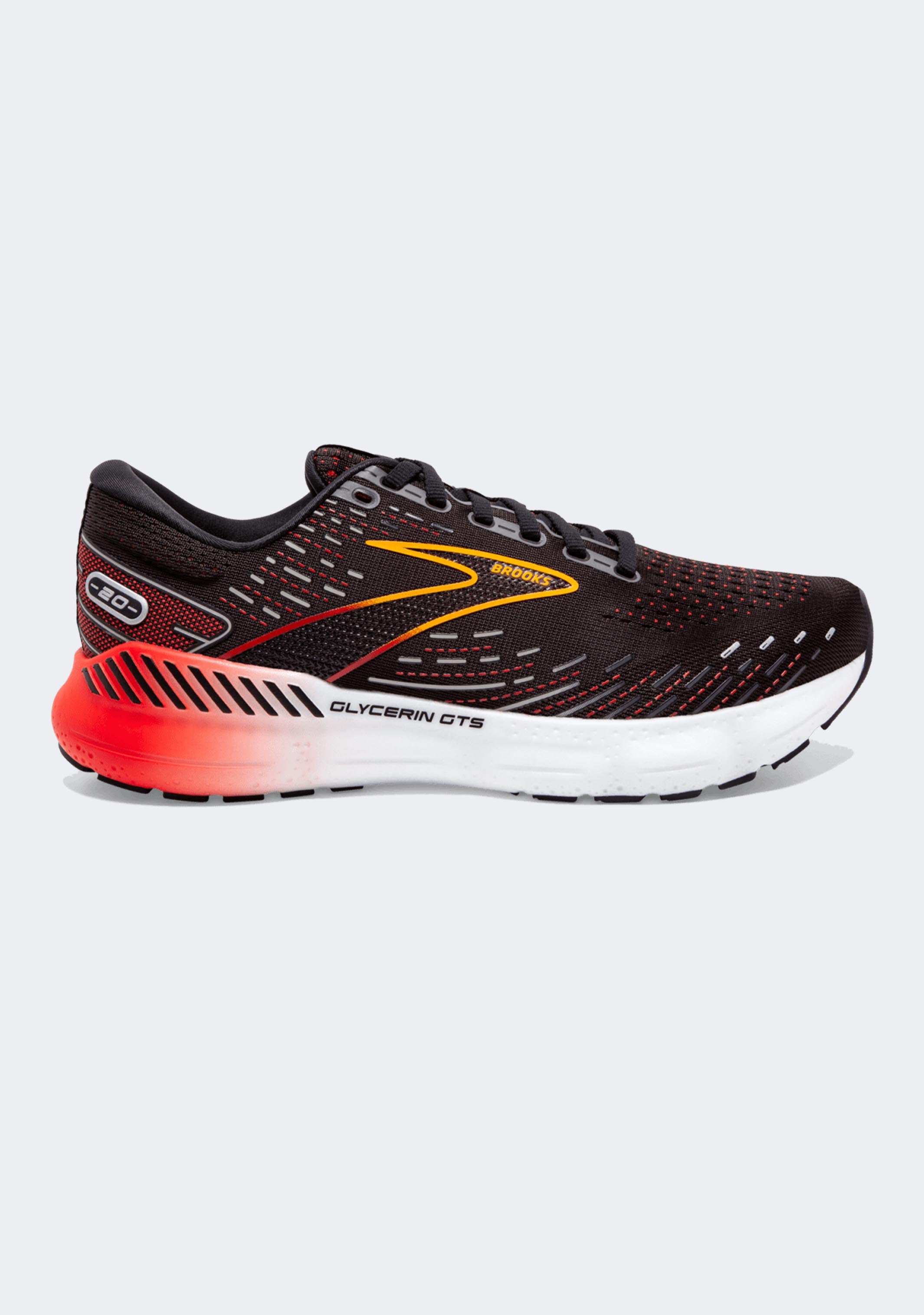 Brooks Men's Glycerin 20 GTS Running Shoes - Maximum Cushion & Support for Long Distance Running, Jogging & Training - Lightweight Stability Sneakers for Road & Trail