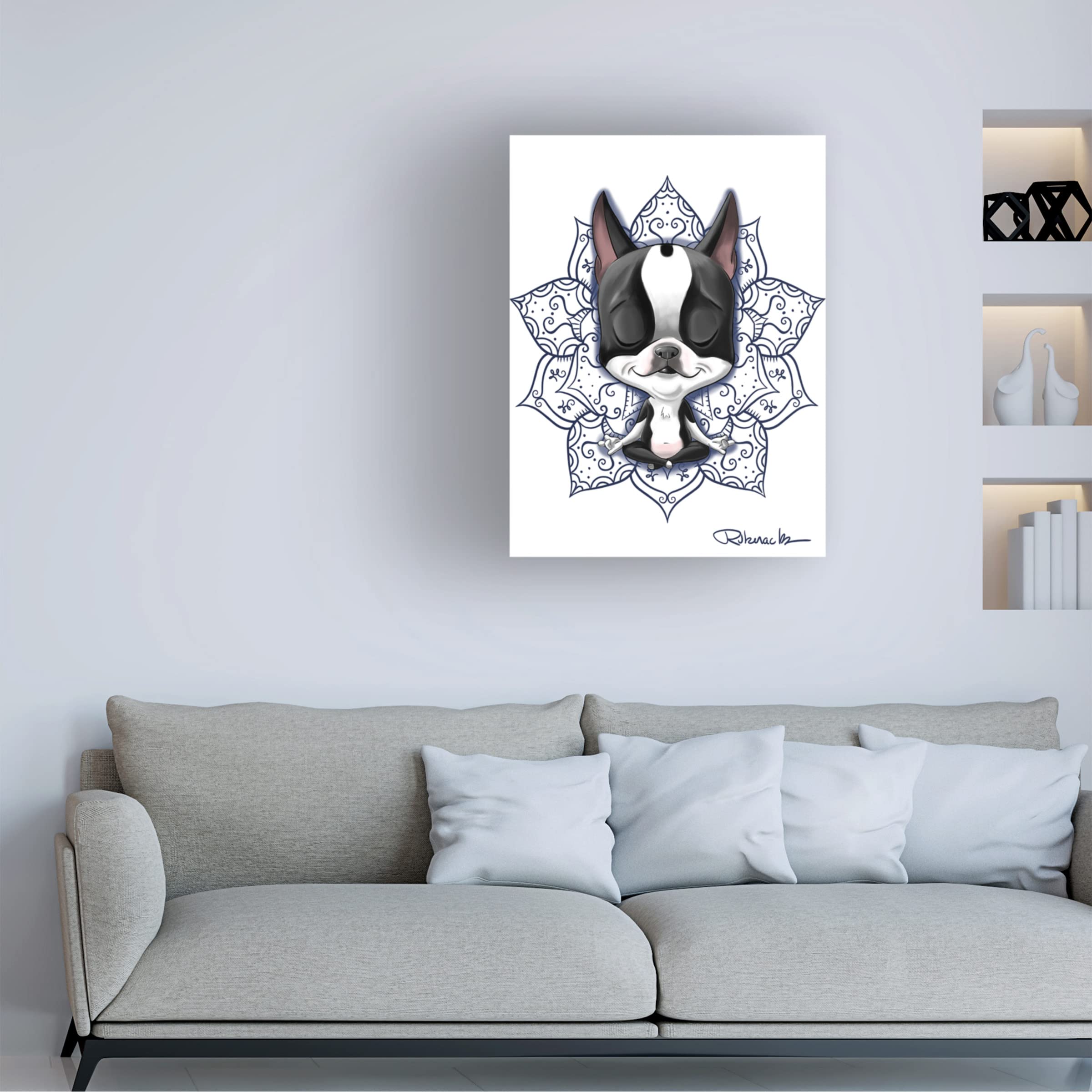 Trademark Fine Art 'Om' Canvas Wall Art by Brian Rubenacker - Spiritual Meditation Yoga Home Decor for Living Room & Bedroom