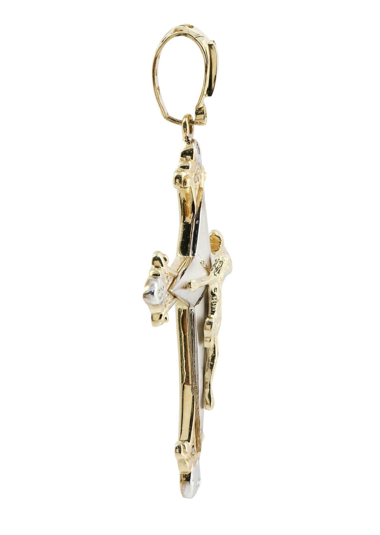 10K Gold Cross Pendant for Women & Men - 14.4 Grams Religious Jewelry Gift for Baptism, First Communion & Confirmation