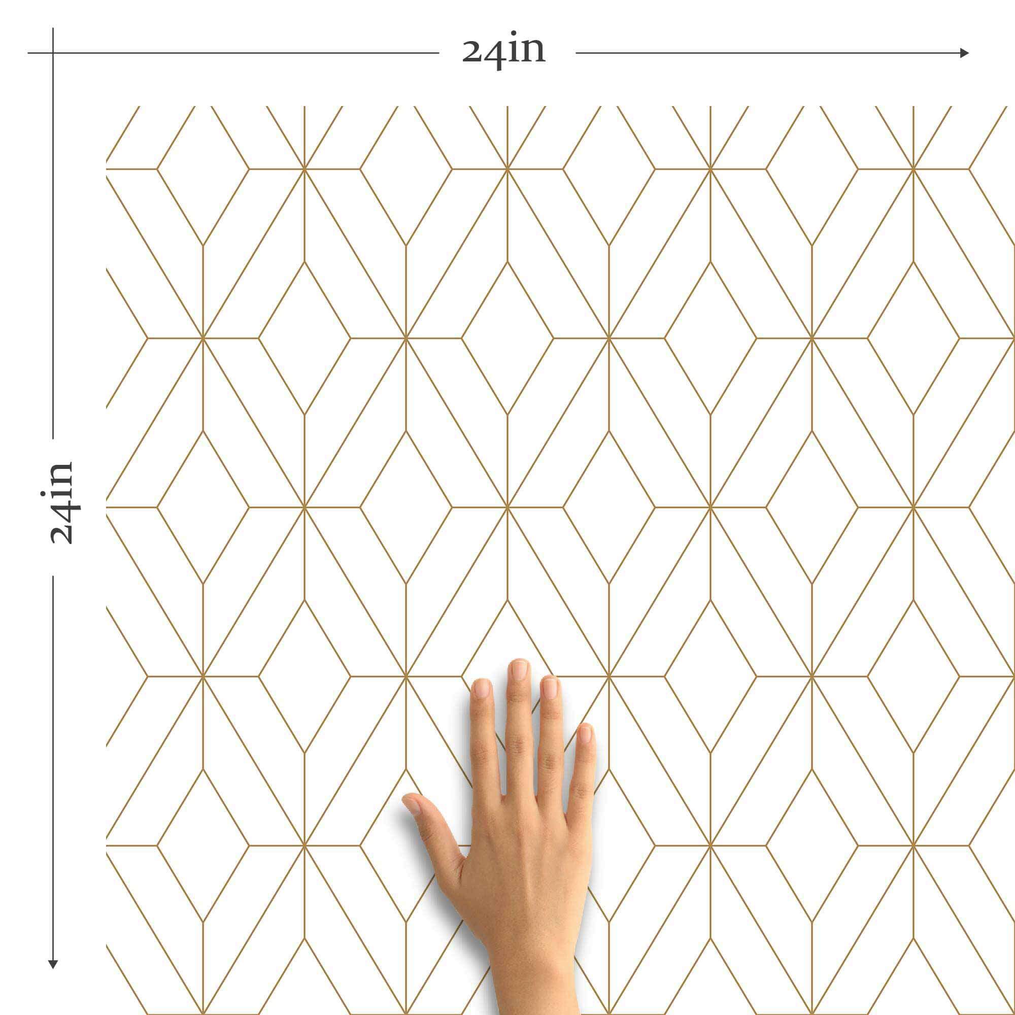 Yellow Lattice Peel and Stick Removable Wallpaper - Self-Adhesive Decorative Wall Covering for Bedroom, Living Room, Kitchen & Office Decor