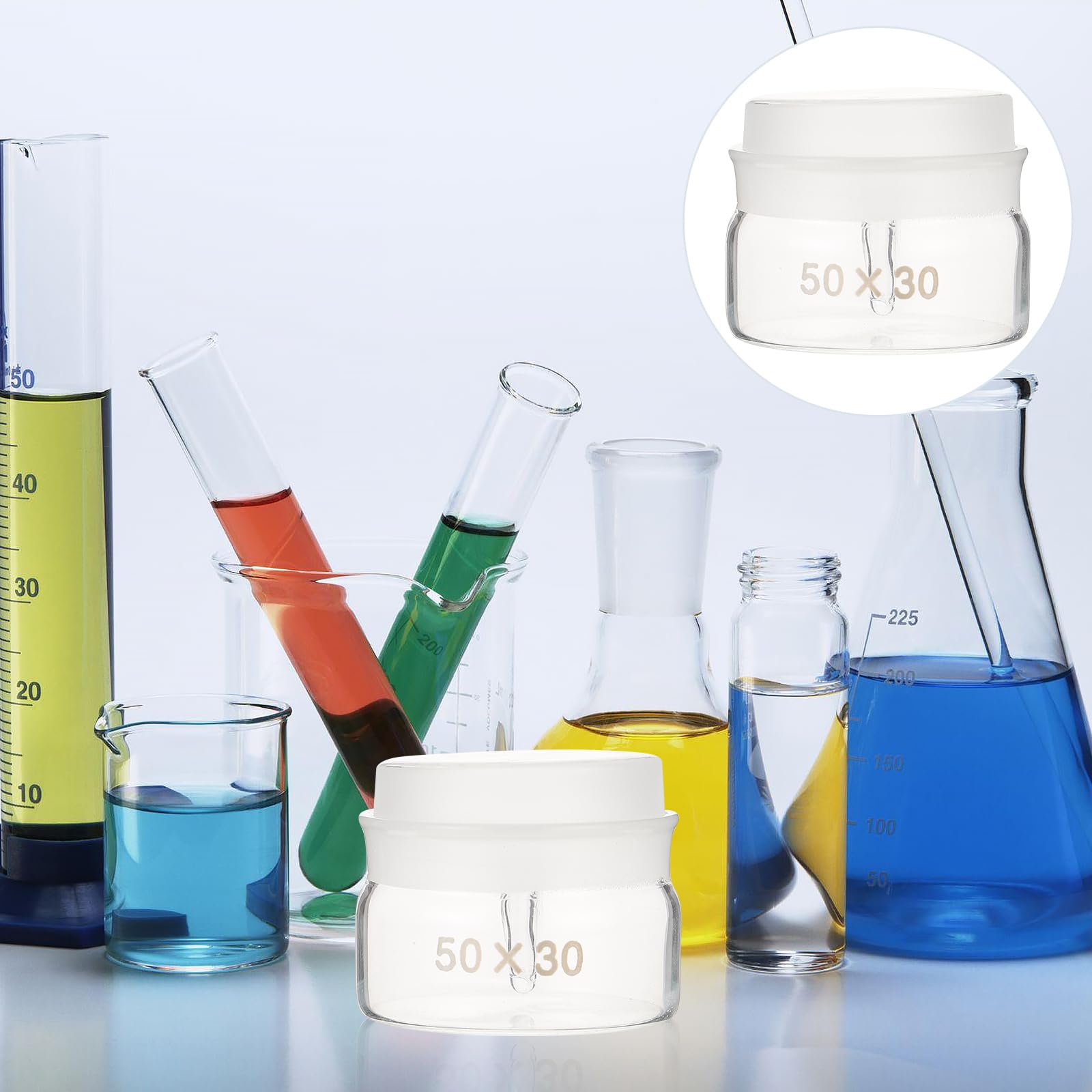 2pcs Laboratory Weighing Bottle Lid with Holder - Precise Sample Measurement for Chemistry Experiments & Lab Research - Ideal for Scientific Labs, School Projects & Pharmaceutical Testing