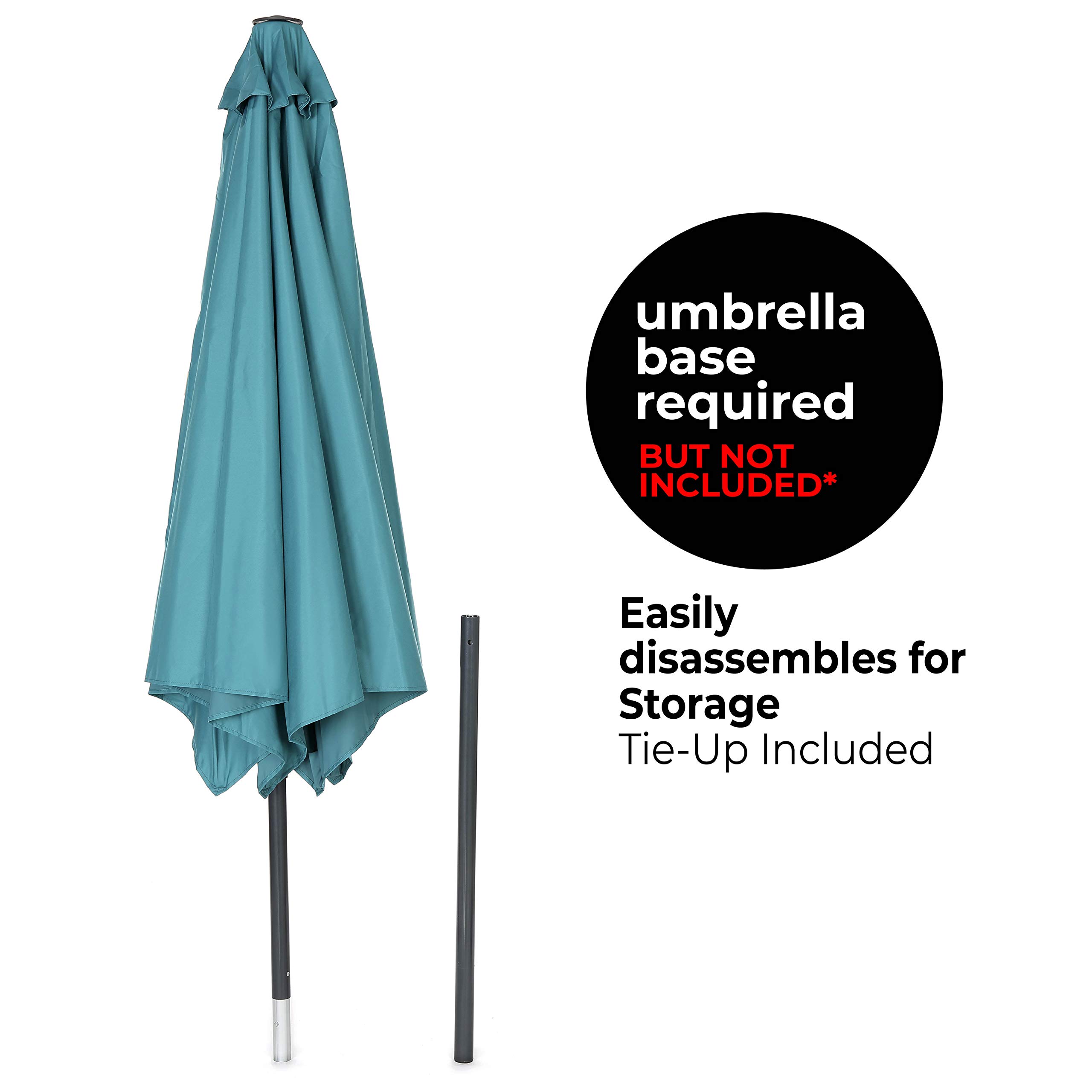 Home Zone Living KUS0231U 10-Foot Teal Tilting Patio Umbrella - Outdoor Shade Solution for Poolside, Backyard, and Garden Relaxation