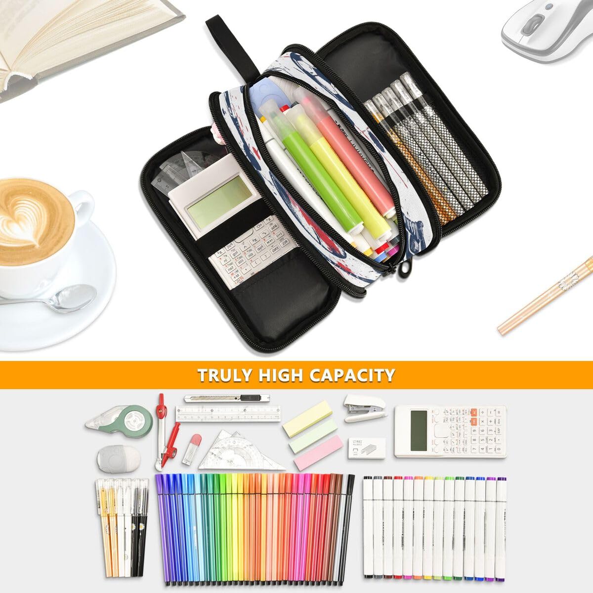 ALAZA Soccer Ball Design Pencil Case - Waterproof Pen Holder Pouch for School, Office, Student Supplies - Perfect for Sports Lovers & School Essentials Organization