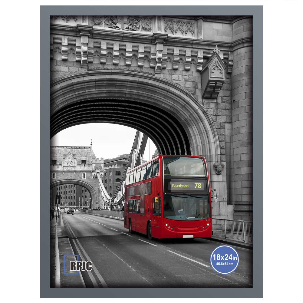 18x24 Inch Solid Wood Poster Frame - Wall Mount Grey Picture Frame for Art, Photos & Posters - Perfect for Living Room, Bedroom & Office Decor