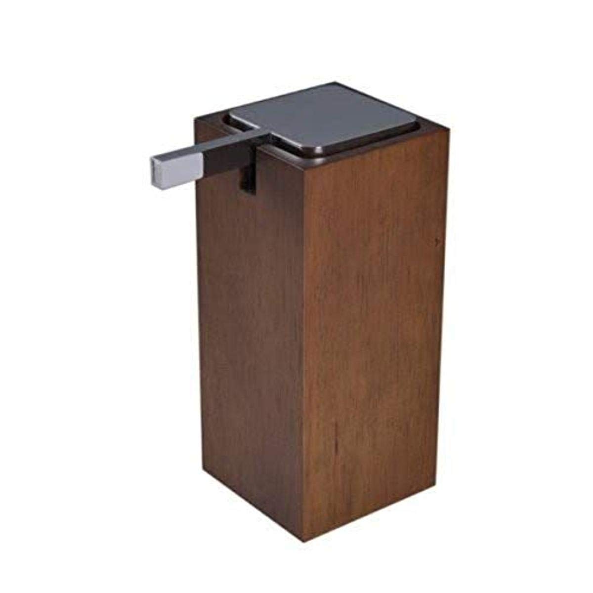 Premium Wooden Square Soap Dispenser - Tall Brown Soap Pump for Bathroom & Kitchen Counter | Rustic Home Decor for Farmhouse, Modern, or Vintage Style