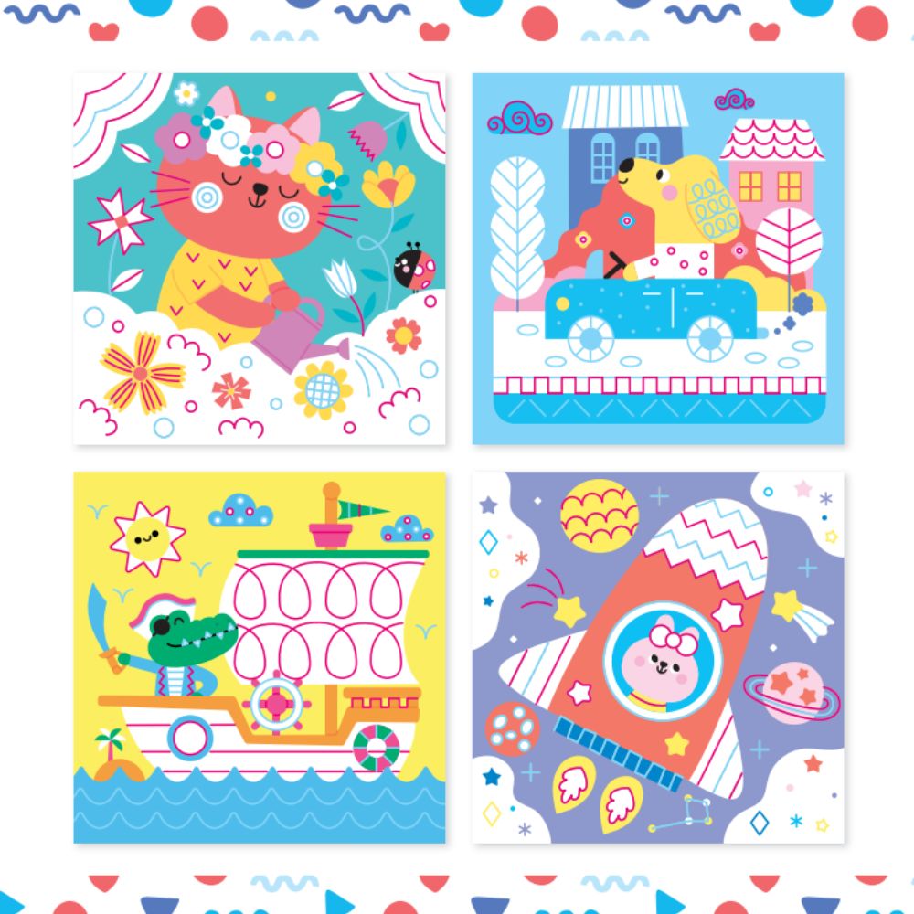 Janod Kids Craft Kit for Ages 5+ - Creative Drawing & Art Set for Children - Perfect for Birthday Gifts, Classroom Activities & Home Art Projects