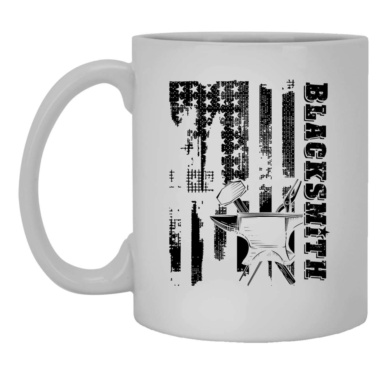 Premium Blacksmith White Ceramic Coffee Mug 11oz - Durable Flag Design for Home, Office & Gifts - Perfect for Hot & Cold Beverages