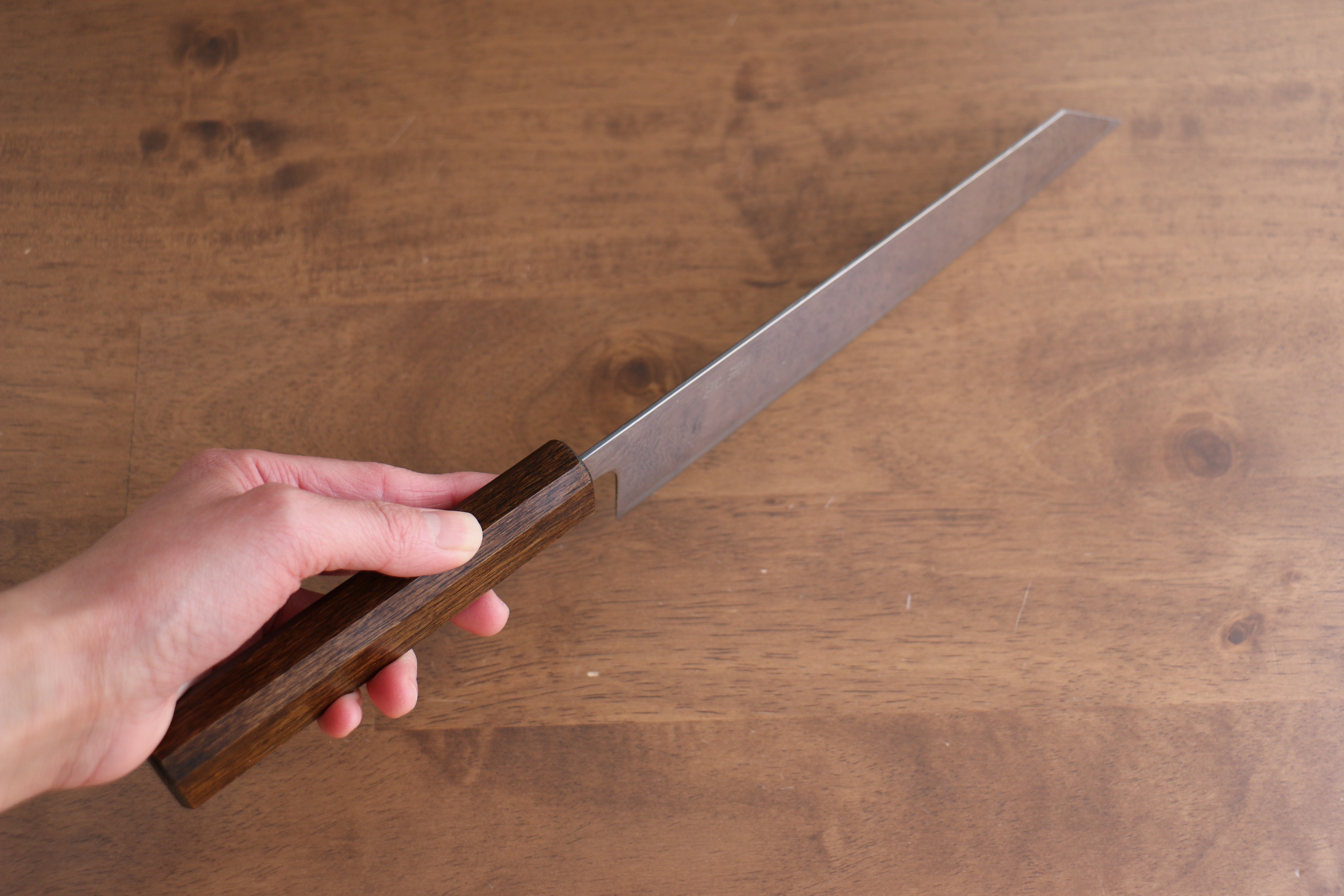 Premium AUS10 Damascus Kiritsuke Gyuto Knife 210mm - Mirrored Finish with Oak Handle - Perfect for Sushi, Sashimi & Japanese Cuisine