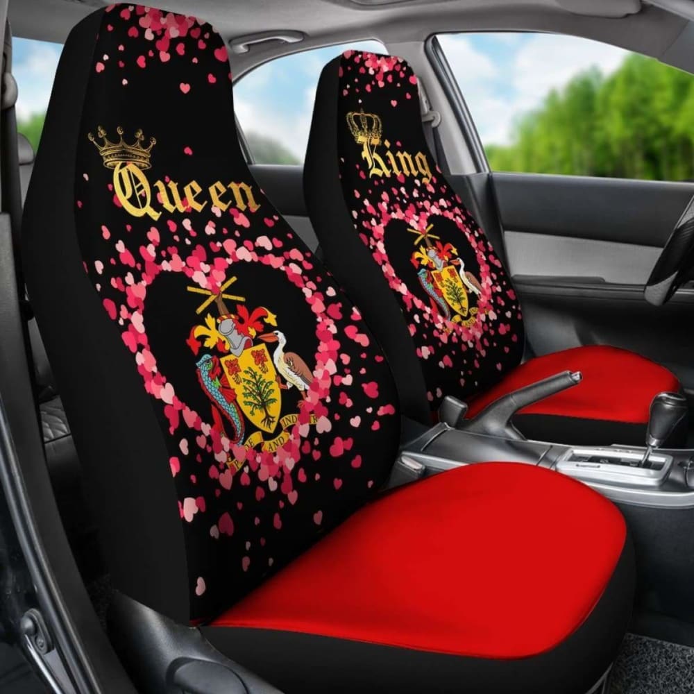 Premium Barbados Car Seat Cover Set for Couples - King/Queen Size (2-Piece) - Waterproof & Non-Slip - Perfect for Road Trips, Date Nights & Protecting Leather Seats