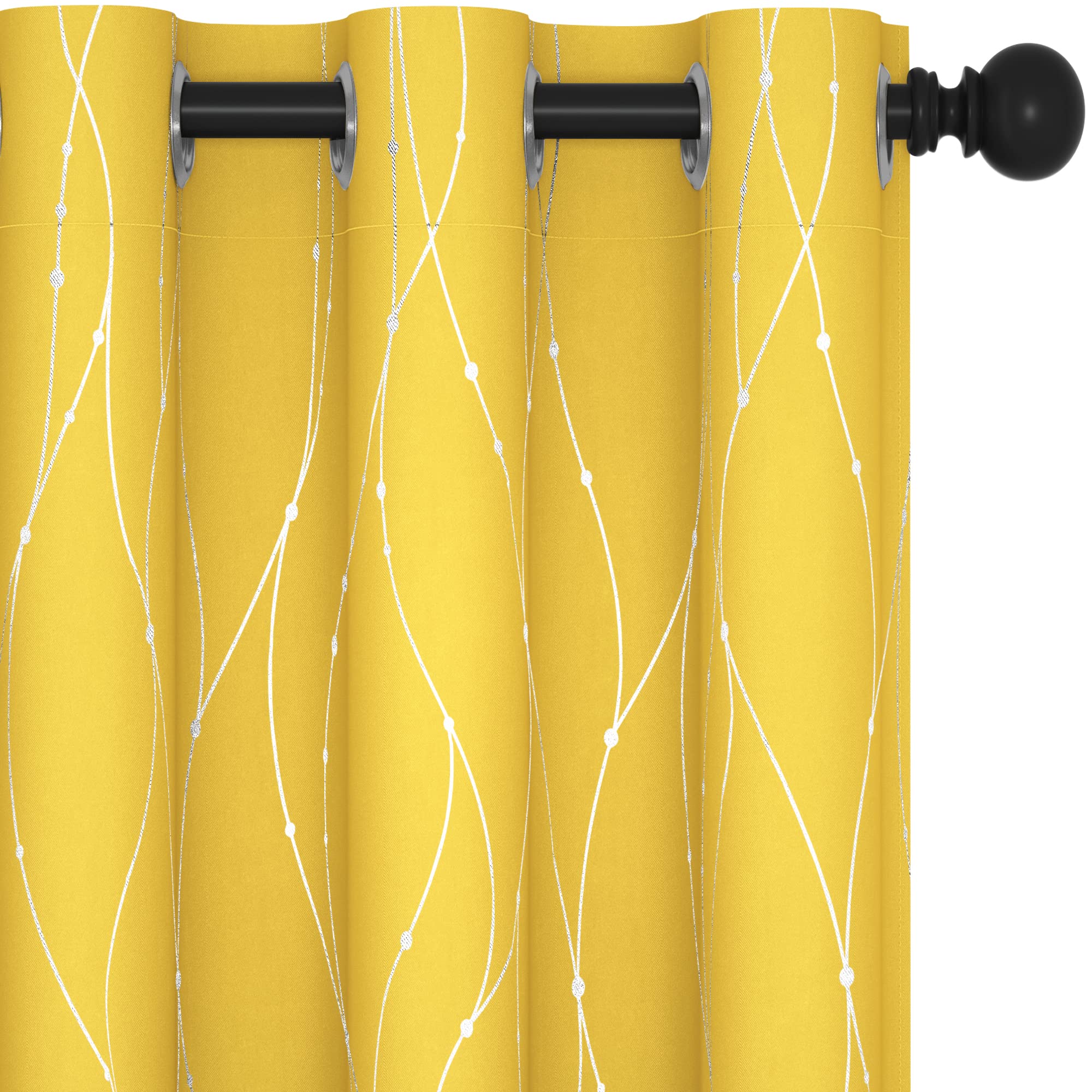 Deconovo Blackout Yellow Curtains 84