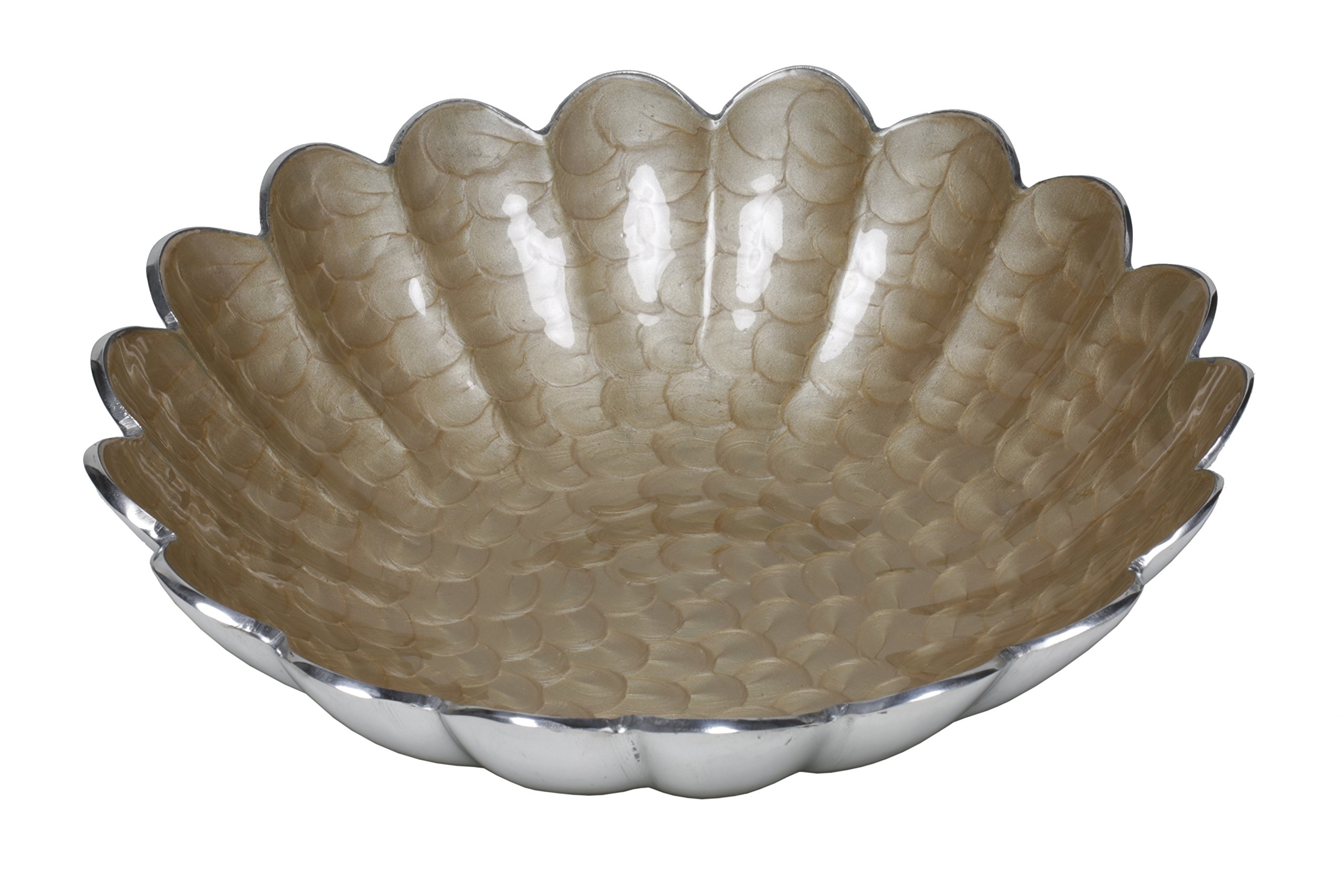 Artisan d'Orient Classic 13-Inch Round Gold Decorative Bowl - Perfect for Home Decor, Table Centerpiece & Gift Giving