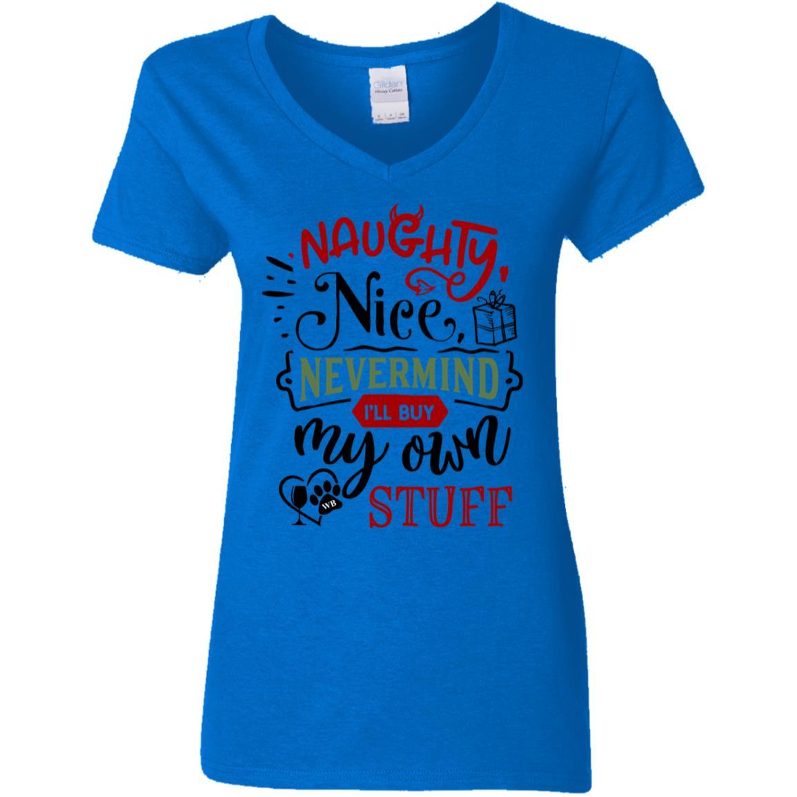 WineyBitches.Co Women's 5.3 oz V-Neck T-Shirt - Soft Cotton Casual Tee for Everyday Wear, Girls Night Out & Wine Tasting Events