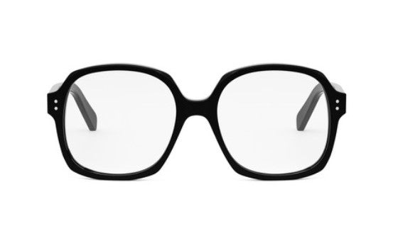 Celine THIN CL50151I 001 Shiny Black Geometric Women's Eyeglasses - Fashionable Designer Glasses for Women, UV Protection & Lightweight Frame - Perfect for Work, Reading & Everyday Wear