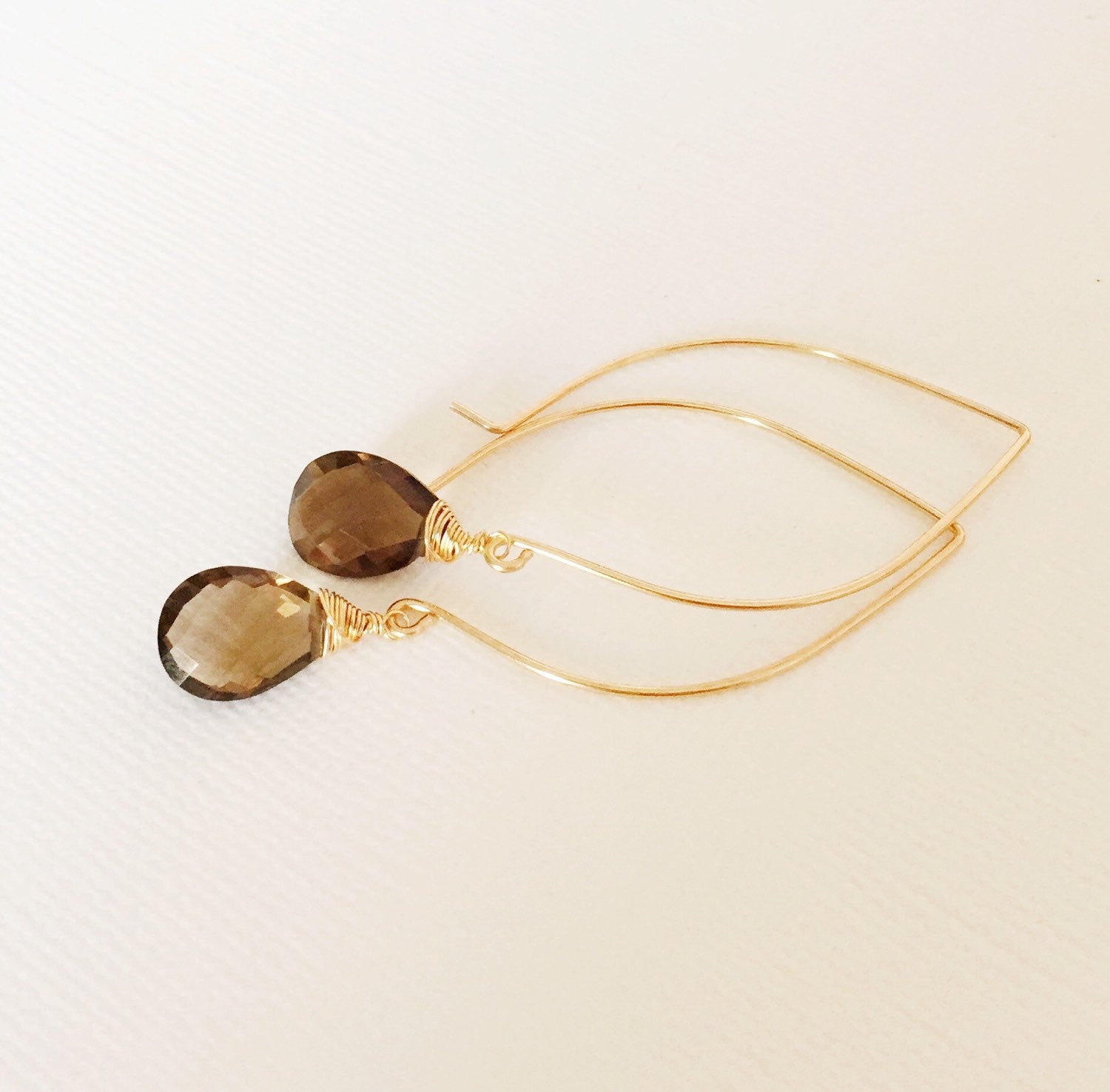 Kalena Smoky Quartz Earrings for Women - Elegant Dangle Earrings with Natural Stone for Party & Evening Wear (E226)