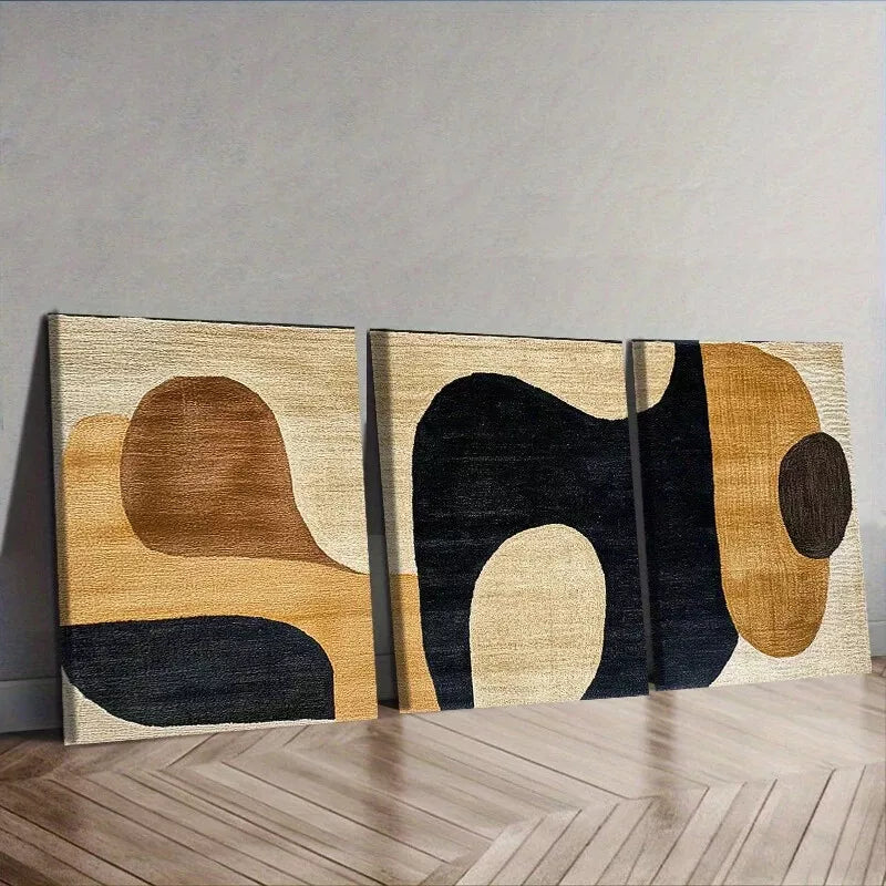 3-Piece Abstract Carpet Design Wall Art Set - Framed Canvas 40x60cm (16x24in) - High Quality Print, 100% Australian Made - Ready to Hang - Perfect for Living Room, Bedroom & Office Decor