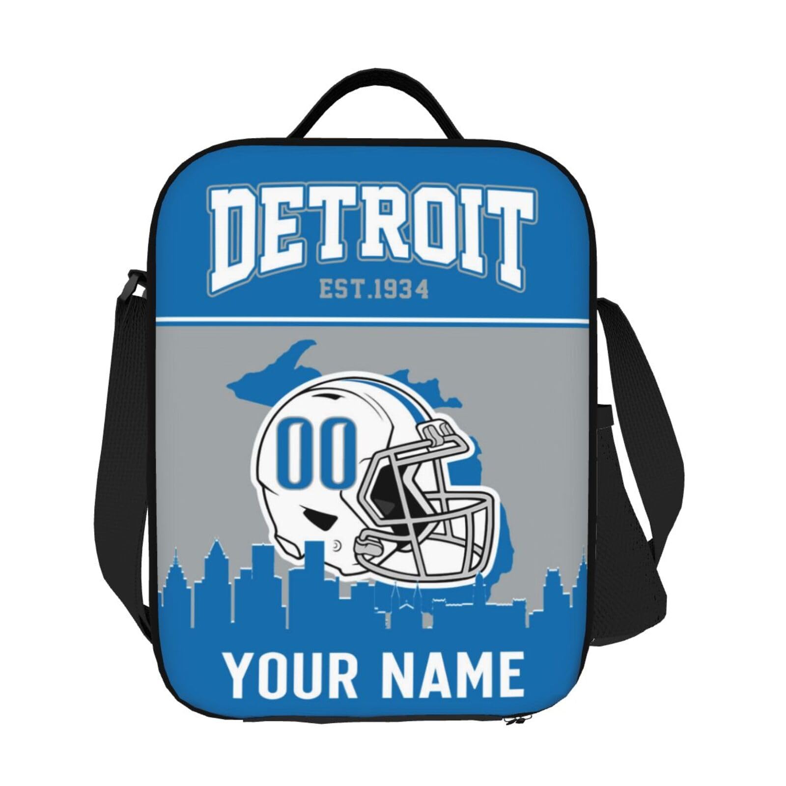 Custom Detroit Lions Lunch Bag - Insulated Football Style Lunch Box for Men & Women - Perfect for Work, School & Tailgating Gifts