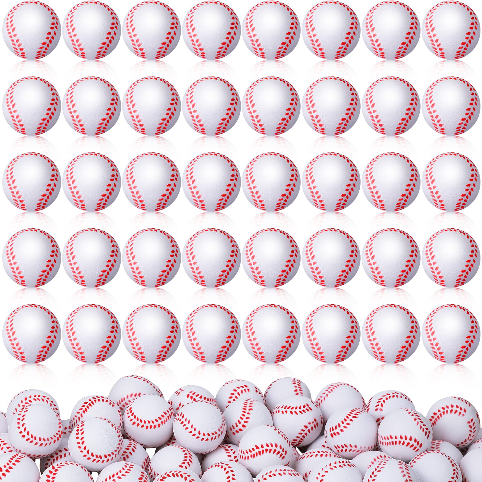 100-Pack Mini Baseball Stress Balls - 1.57 Inch Sports Themed Anxiety Relief Toys for Adults & Kids | Perfect for Office Stress, Classroom Rewards, Party Favors, Carnival Prizes & Sensory Therapy