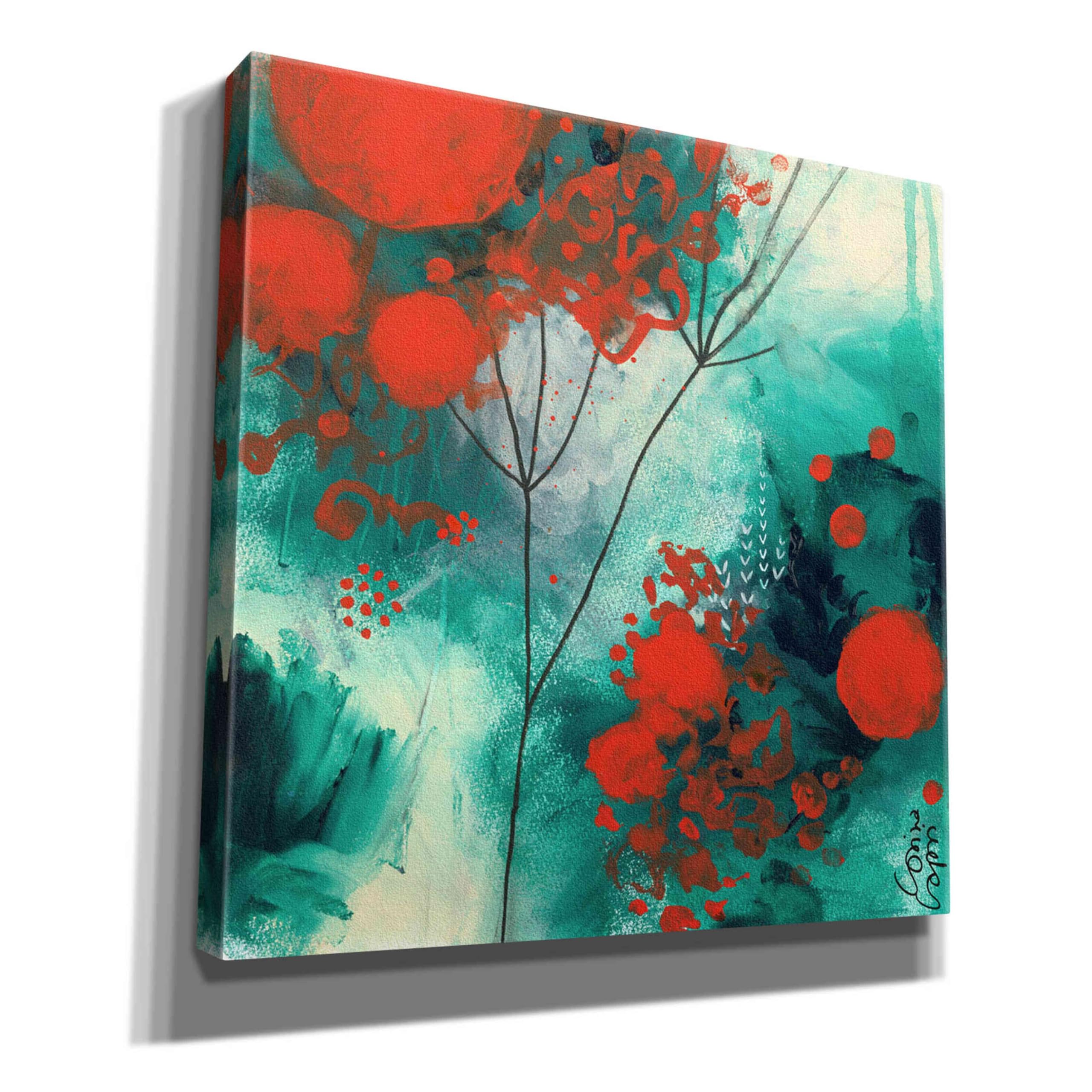 Epic Graffiti 'Winter Solstice' by Corina Capri - 26x26 Inch Giclee Canvas Wall Art Print - Modern Home Decor for Living Room, Bedroom & Office