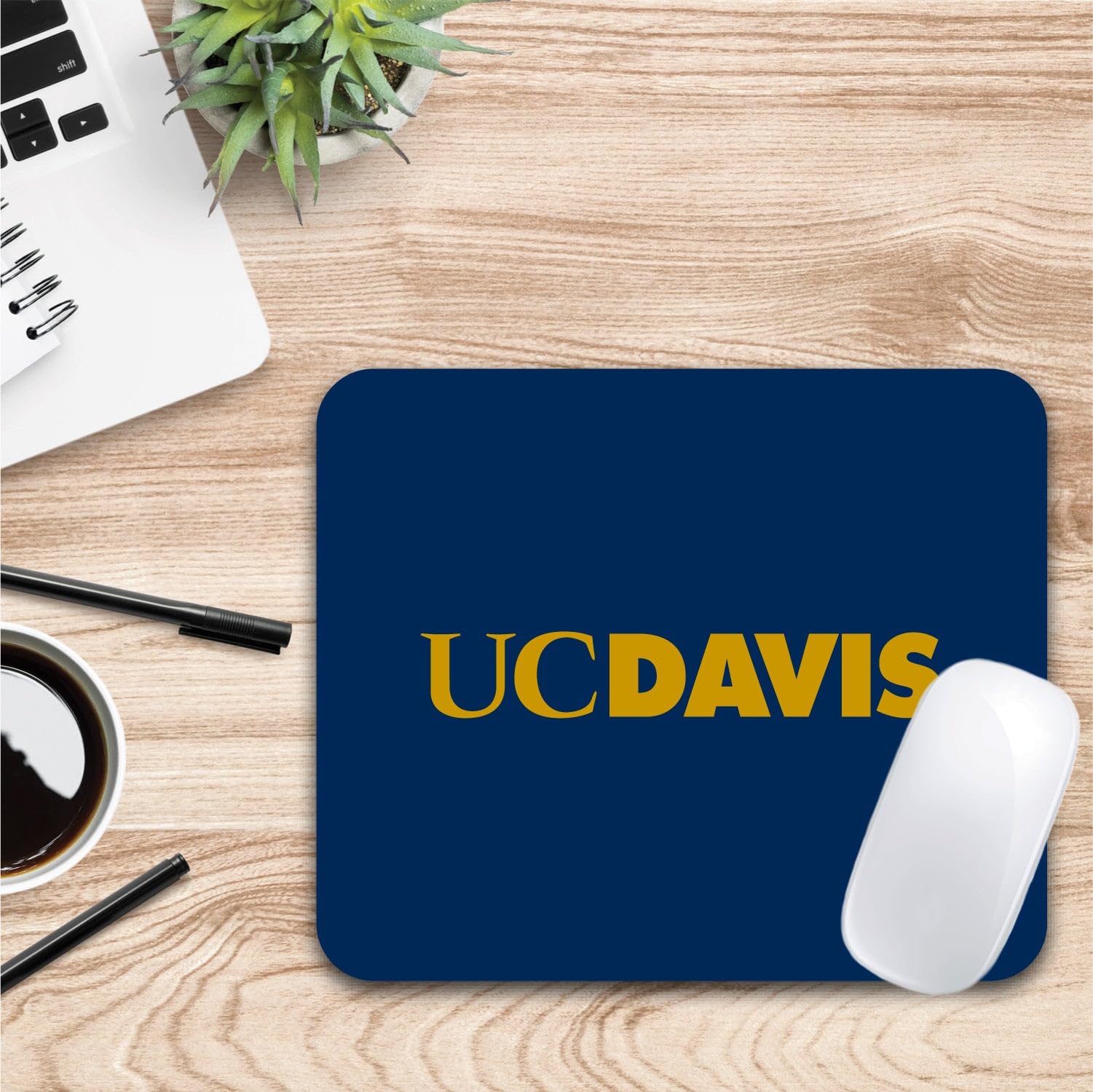 UC Davis Mouse Pad - Non-Slip Fabric Gaming & Office Desk Mat with Floral Pink Design - Perfect for Students, Gamers & Work from Home Setup