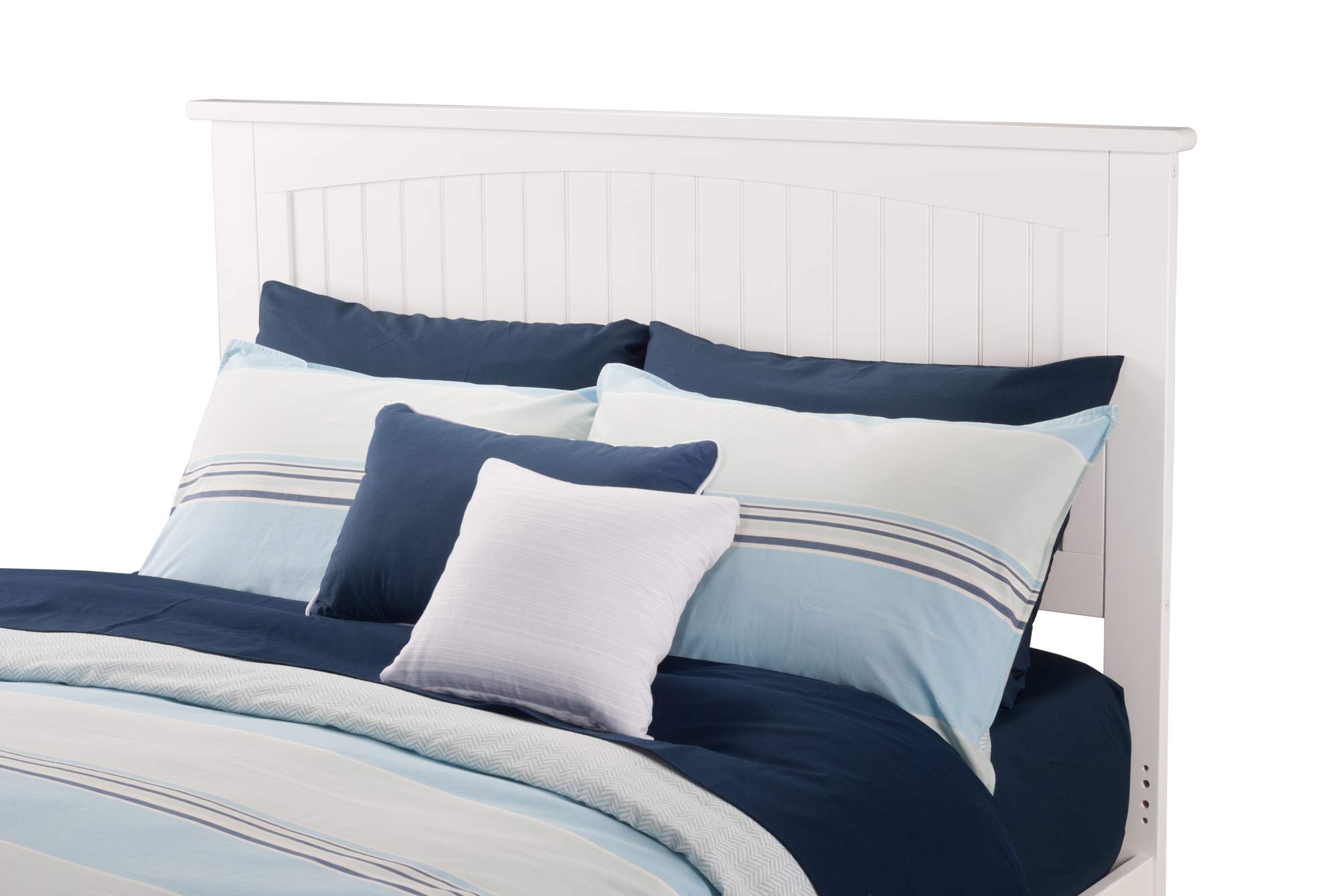 AFI Nantucket Full Size Bed Frame with USB Charging Ports - Modern White Platform Bed for Bedroom, Guest Room & Dorm - Sturdy Wooden Foundation with Easy Assembly & Attachable Charging Station