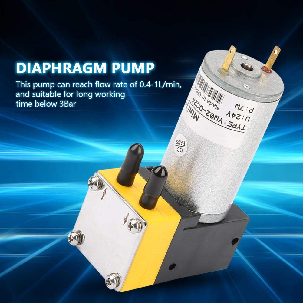 24V Mini Diaphragm Pump 0.4-1L/min - Air & Liquid Transfer Vacuum Pump for Aquariums, Medical Devices & Laboratory Equipment