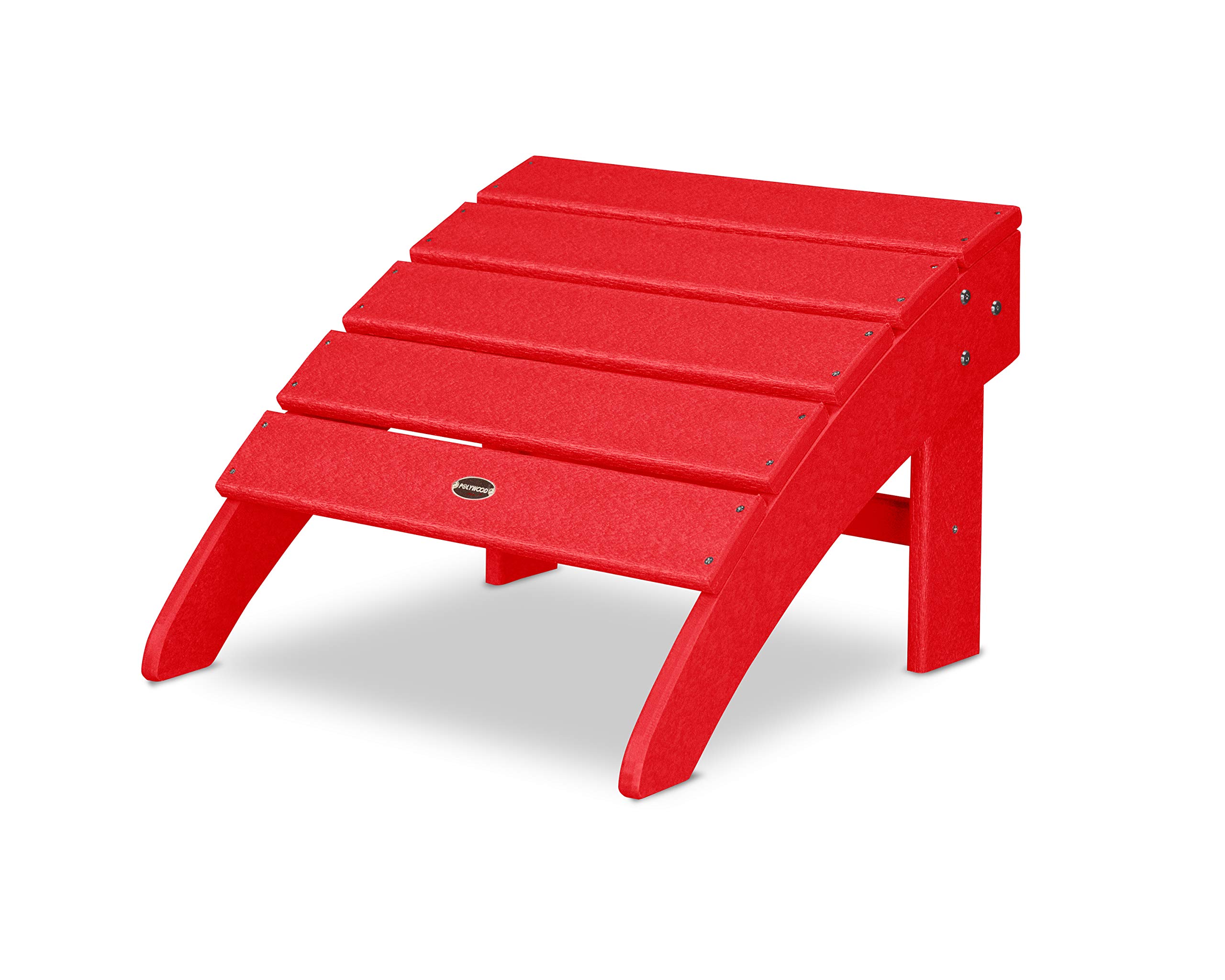 POLYWOOD® Palm Coast Outdoor Ottoman - Sunset Red - Weather-Resistant Patio Furniture for Poolside, Deck, or Garden Relaxation