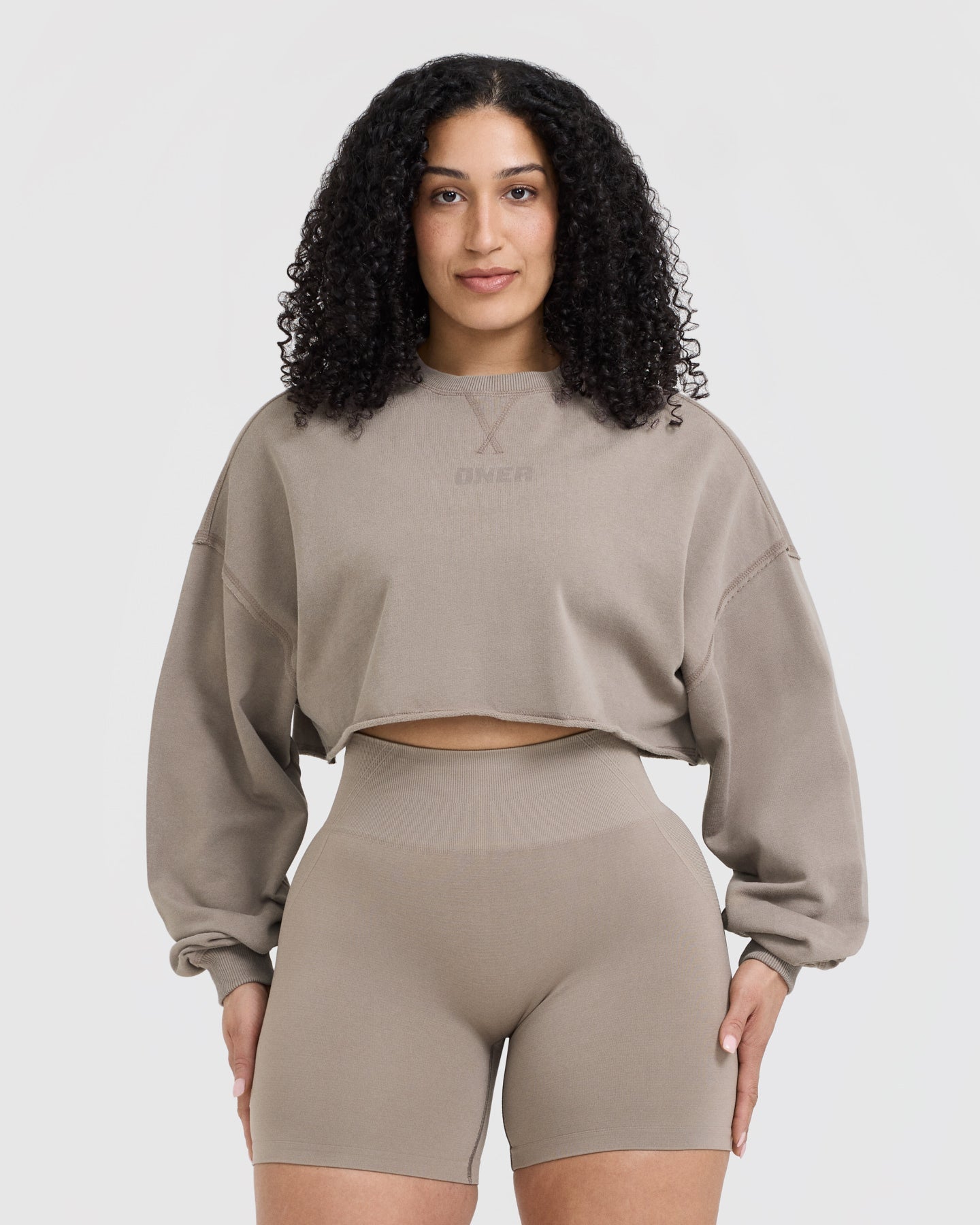 Raw Lounge Crop Sweatshirt | Soft Minky Fabric | Comfortable Casual Wear for Women | Perfect for Lounging at Home or Running Errands