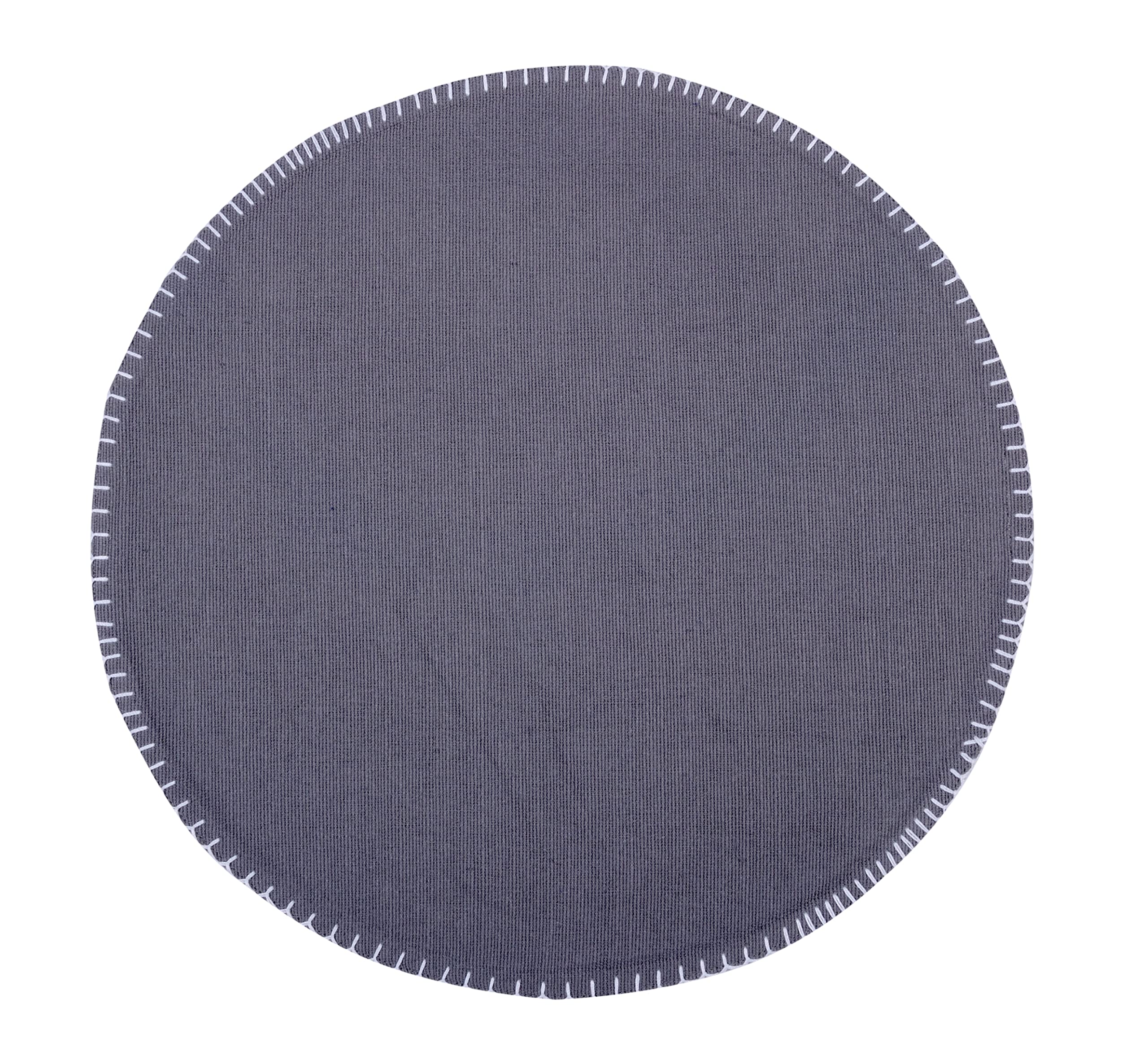 Urban Villa Embroidered Round Placemats - Set of 6 Oversized 16