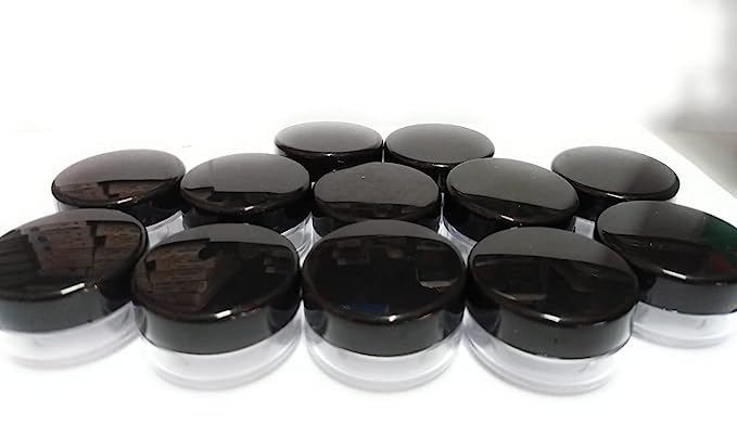 Shree MAHA 10 Gram Empty Cosmetic Sample Jars with Lids - 12 Pack BPA Free Plastic Small Makeup Containers for Travel, DIY Beauty Products & Skincare Samples