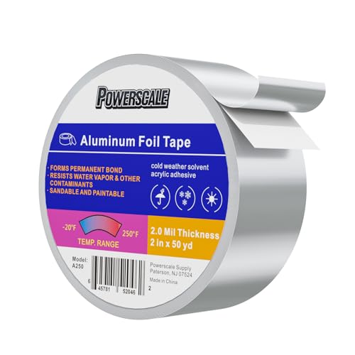 High Temperature Aluminum Foil Tape 2 Inch x 150 Feet (50 Yards) - 3.9 Mil Heavy Duty HVAC Duct Tape for Metal Repair, Cold Air Ductwork | Reflective Silver Foil Tape for Industrial & Home Use | Perfect for Sealing, Insulating & Heat Shielding