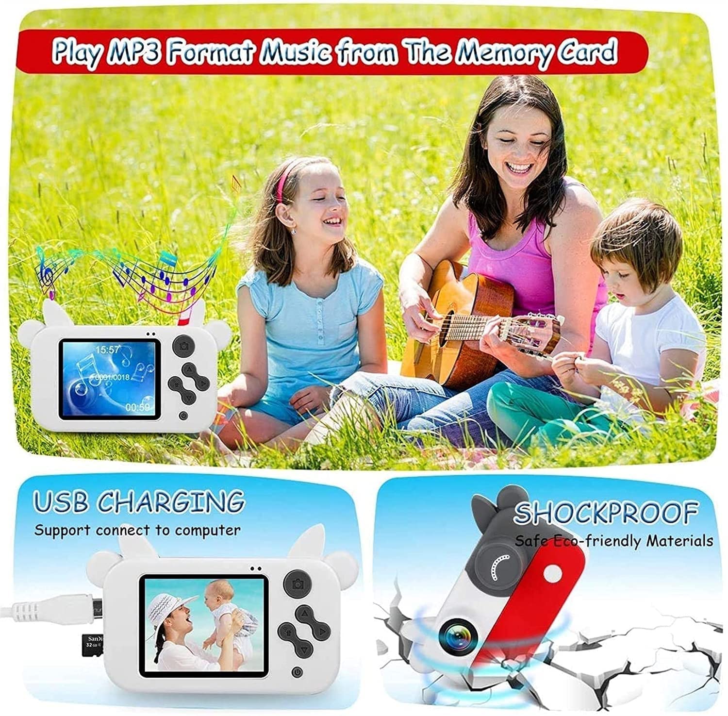 **Kids Digital Camera with 1080P HD Video & 2.4 Inch Screen - Best Christmas Electronic Gift Toy for Boys & Girls Toddlers - Perfect for Travel, Birthday Parties & Outdoor Adventures**