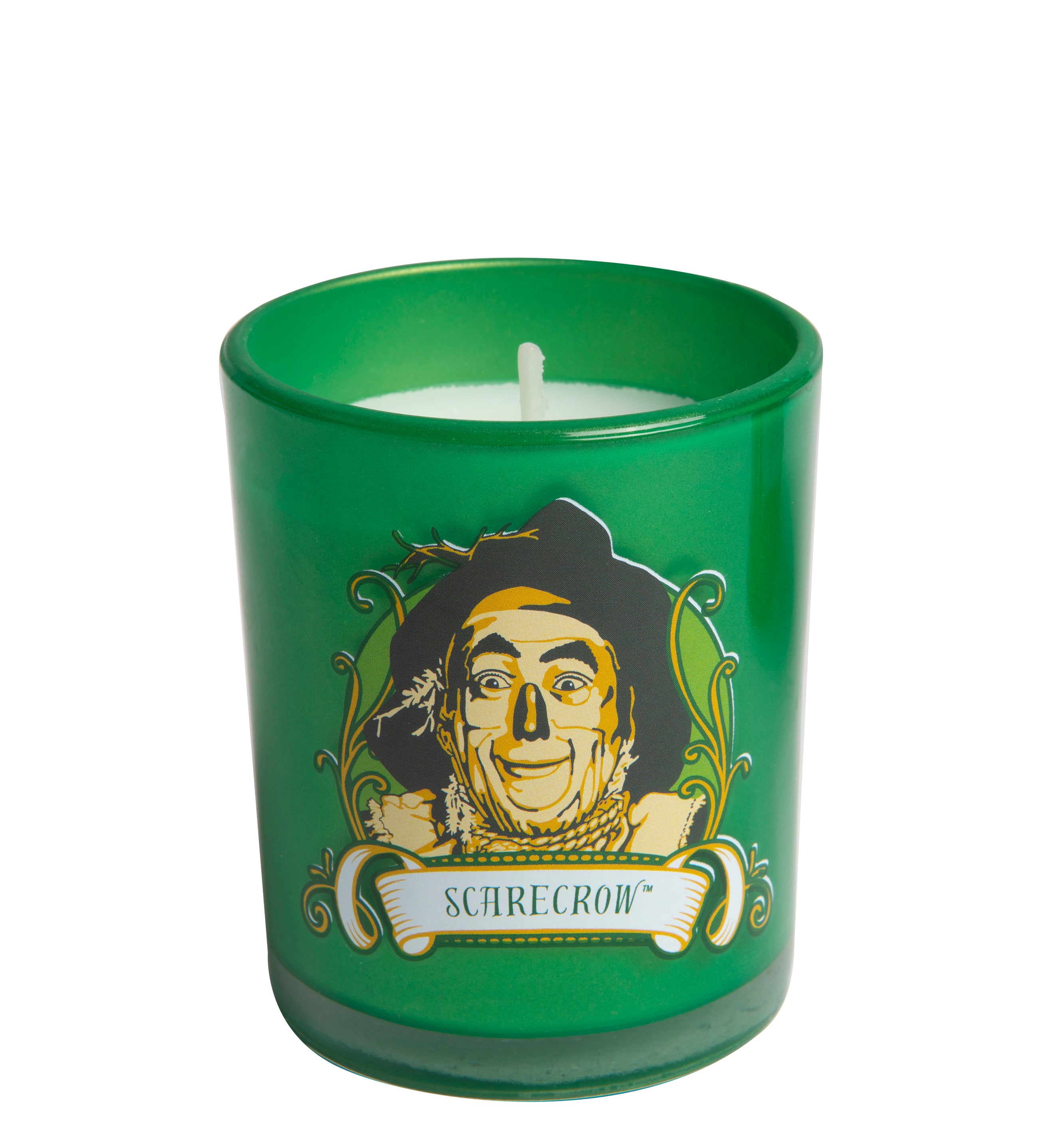 The Wizard of Oz Scarecrow Glass Votive Candle Holder - Decorative Candle Jar for Home Decor, Gifts & Party Favors - Perfect for Halloween, Movie Nights & Themed Events