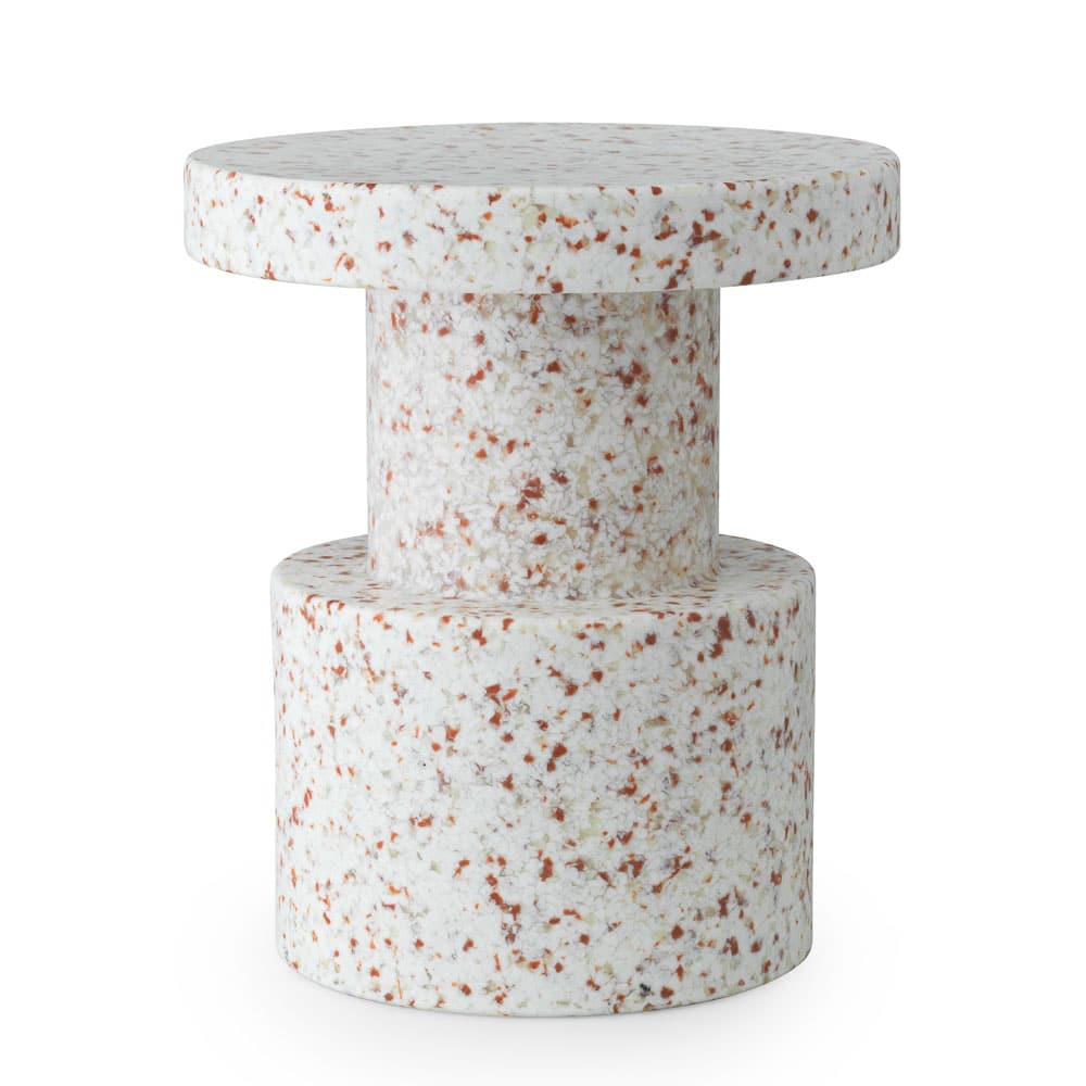 NORMANN COPENHAGEN Bit Stool and Side Table in White - Modern Multipurpose Furniture for Living Room, Bedroom or Office